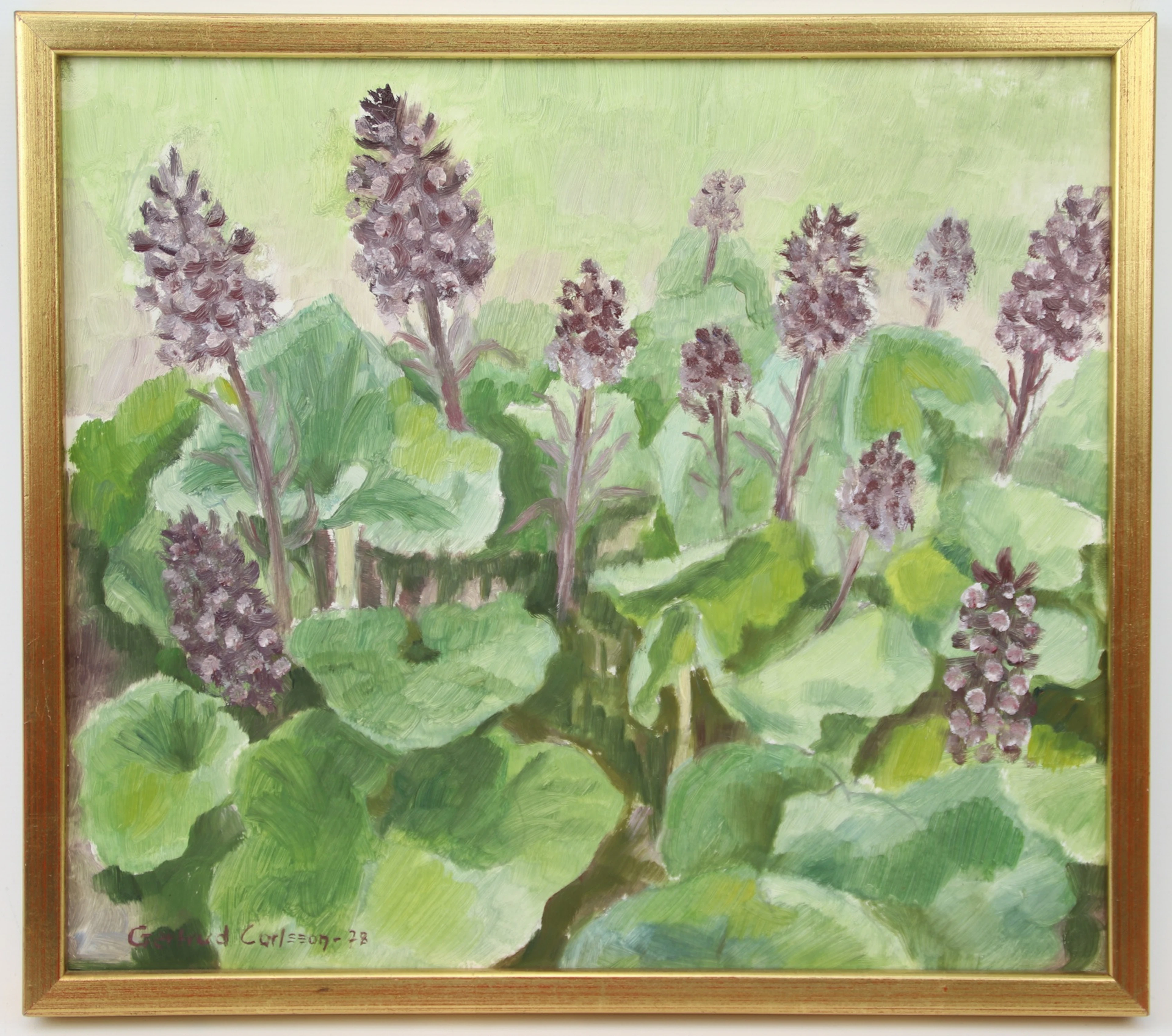 Gertrud Carlsson, Öl auf Tafel, unterschrieben, 1978.