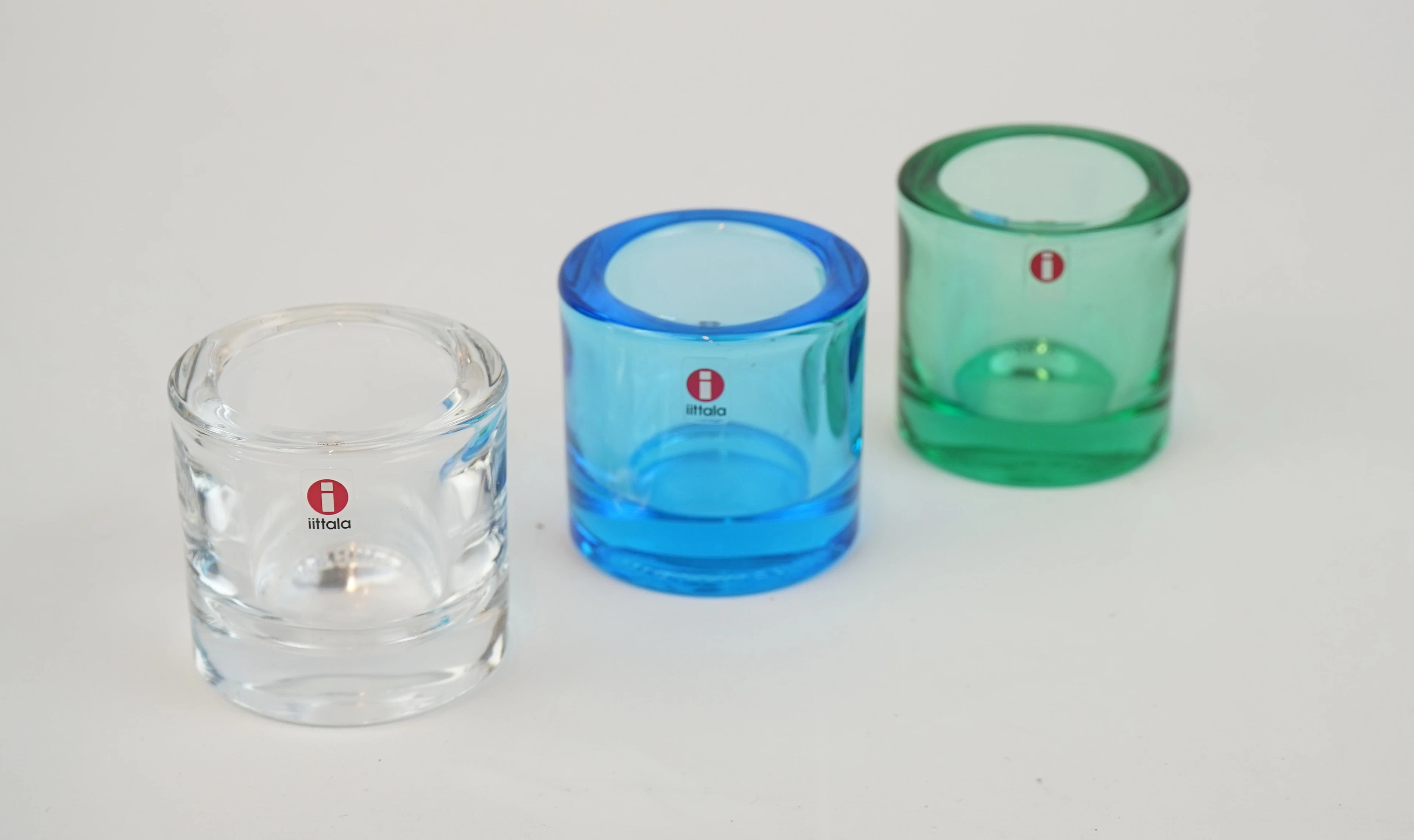 Heikki Orvola, a 3-piece "Kivi" candle holder, Marimekko, Ittala, Finland.
