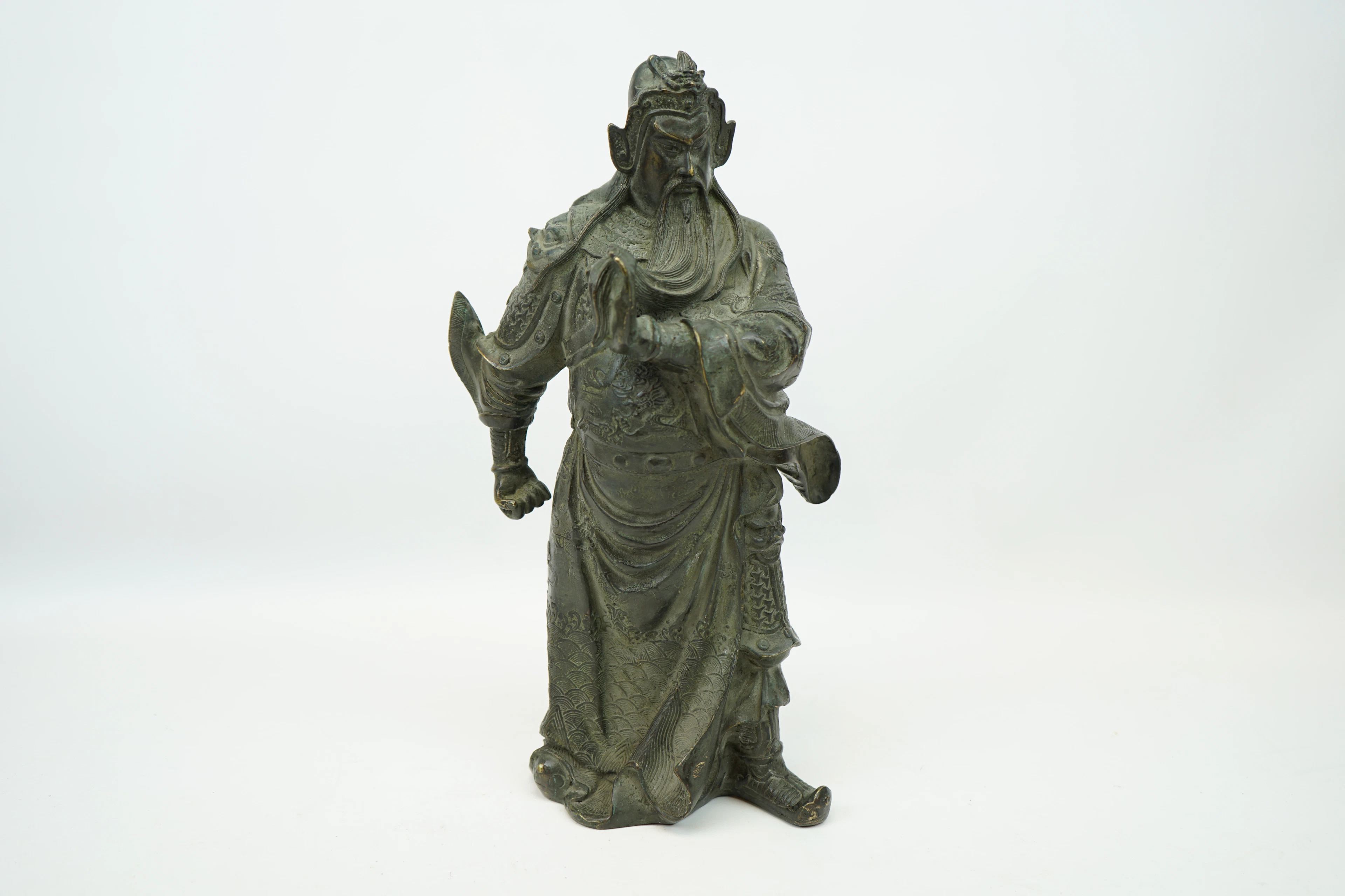 Escultura, "Guan Gong", guerrero, bronce, China, 1800/1900.