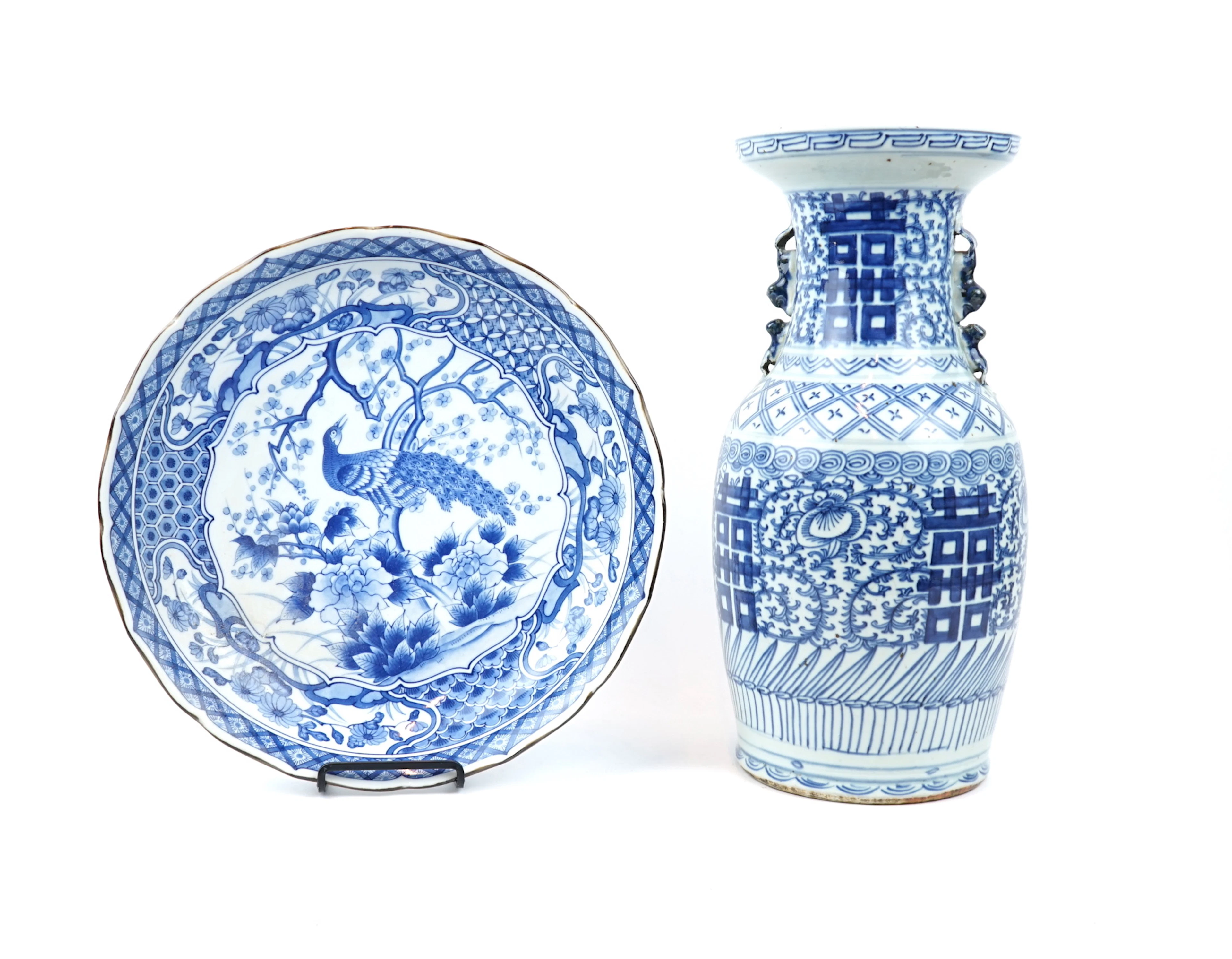 Bandeja para cuencos y jarrón, porcelana, porcelana.