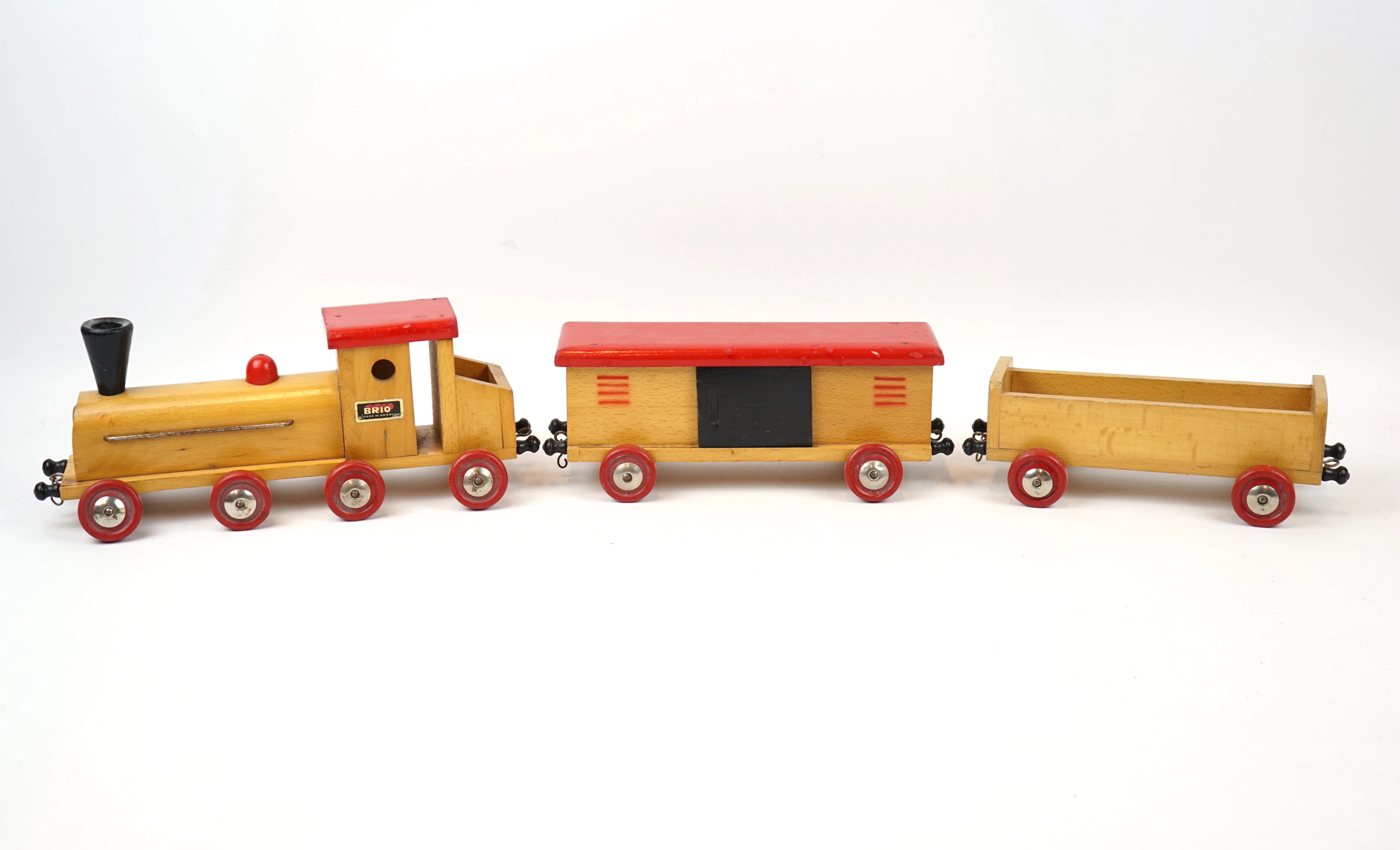 Tren de juguete, 3 piezas, de madera, Brio.