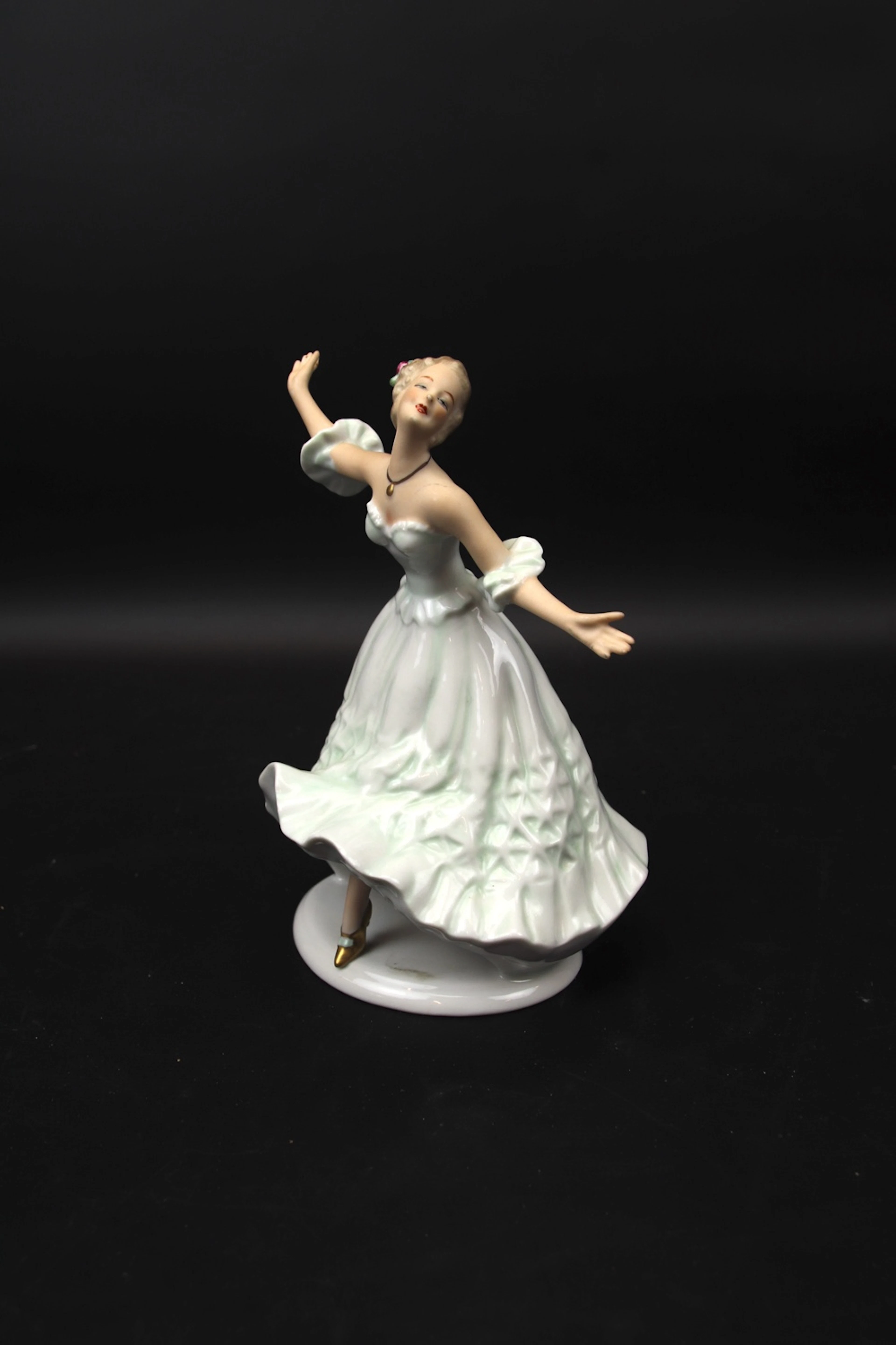 Figura, bailarina, porcelana, Wallendorf.