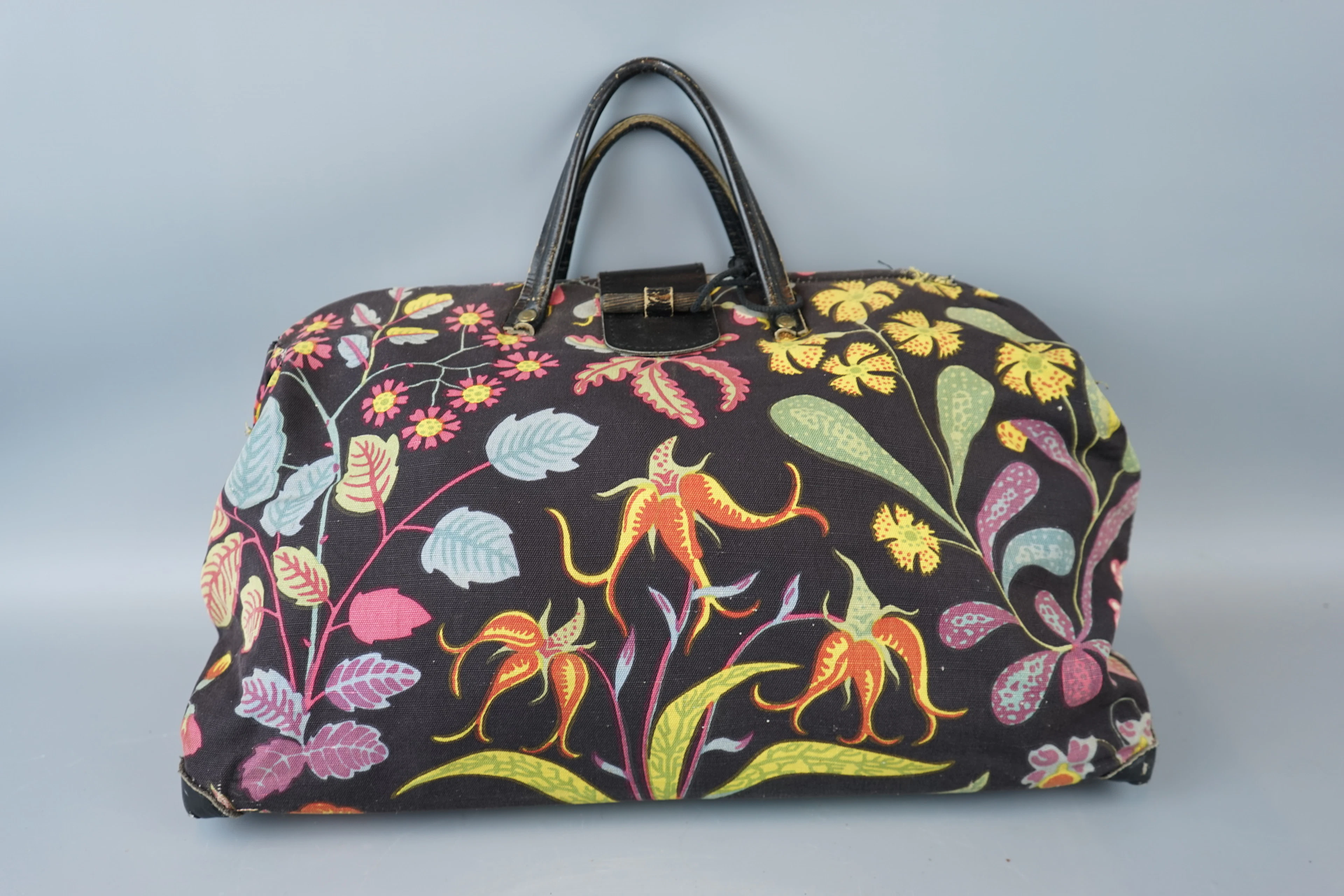 Josef Frank, una borsa, tessuto/pelle, serratura in legno, "Sotto l'equatore", Firma