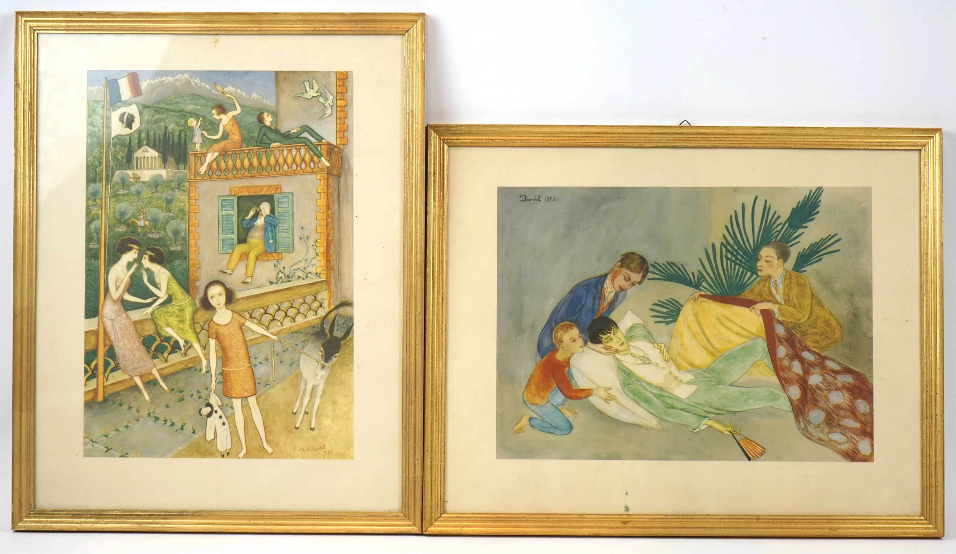 Nils Dardel, impresión offset, 2 artículos, firmado en la copia.