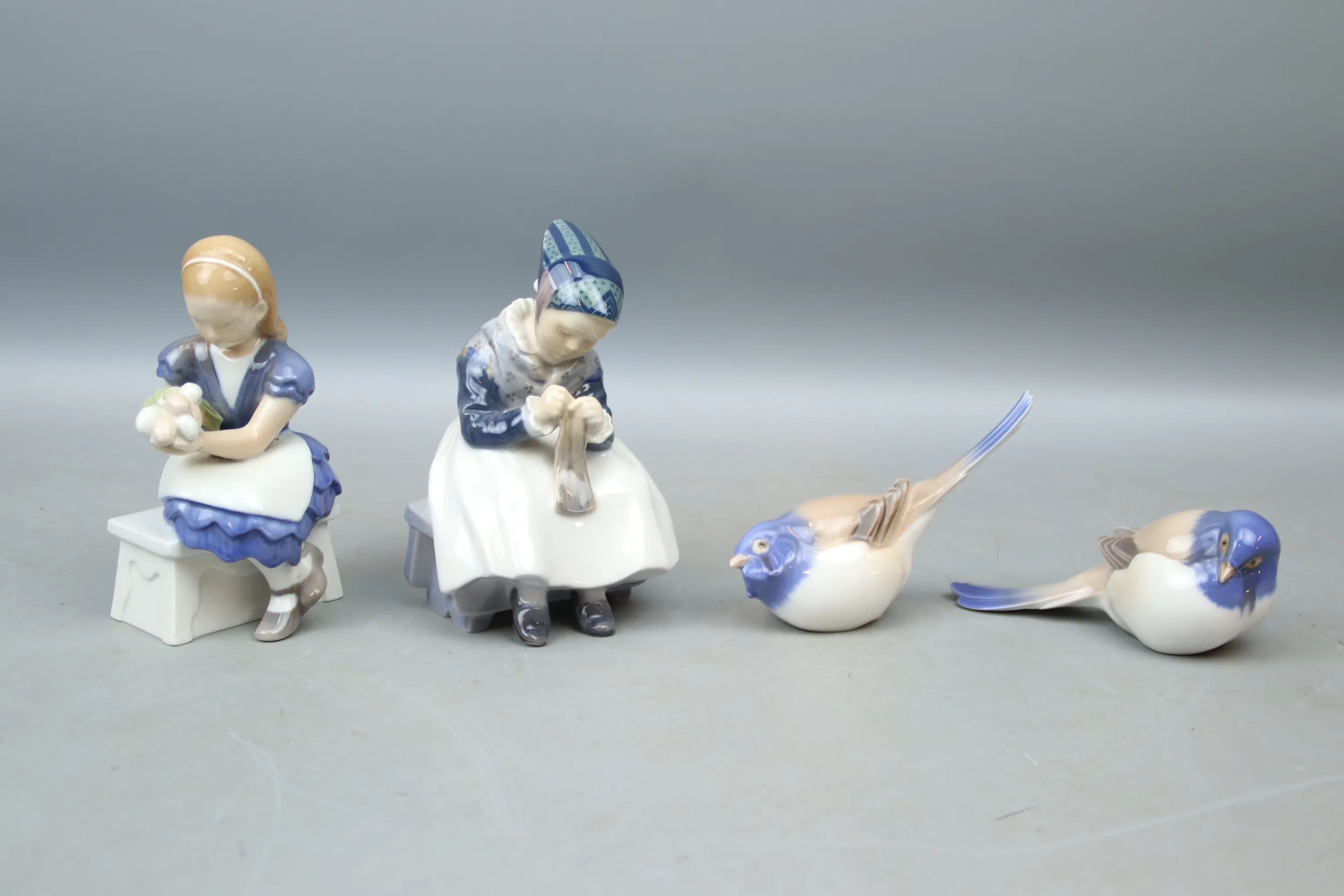 Figuriner, 4 st, porslin. Bing & Gröndahl och Royal Copenhagen.