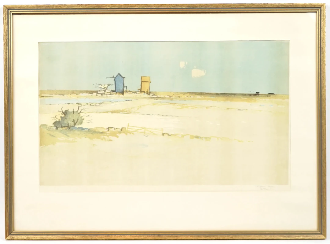 Åke Pettersson-Nåw, ''Two Mills'', litografía 313/400, firmada.
