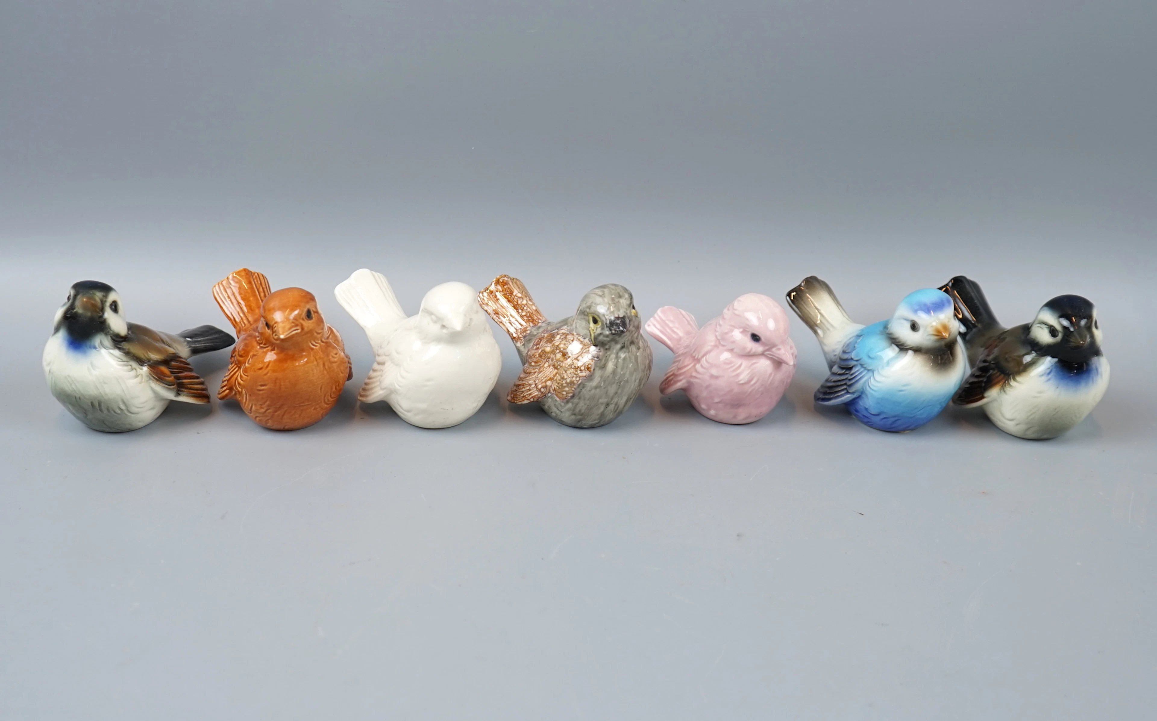 Figuren, 7 Teile, Vögel, Porzellan, Goebel.