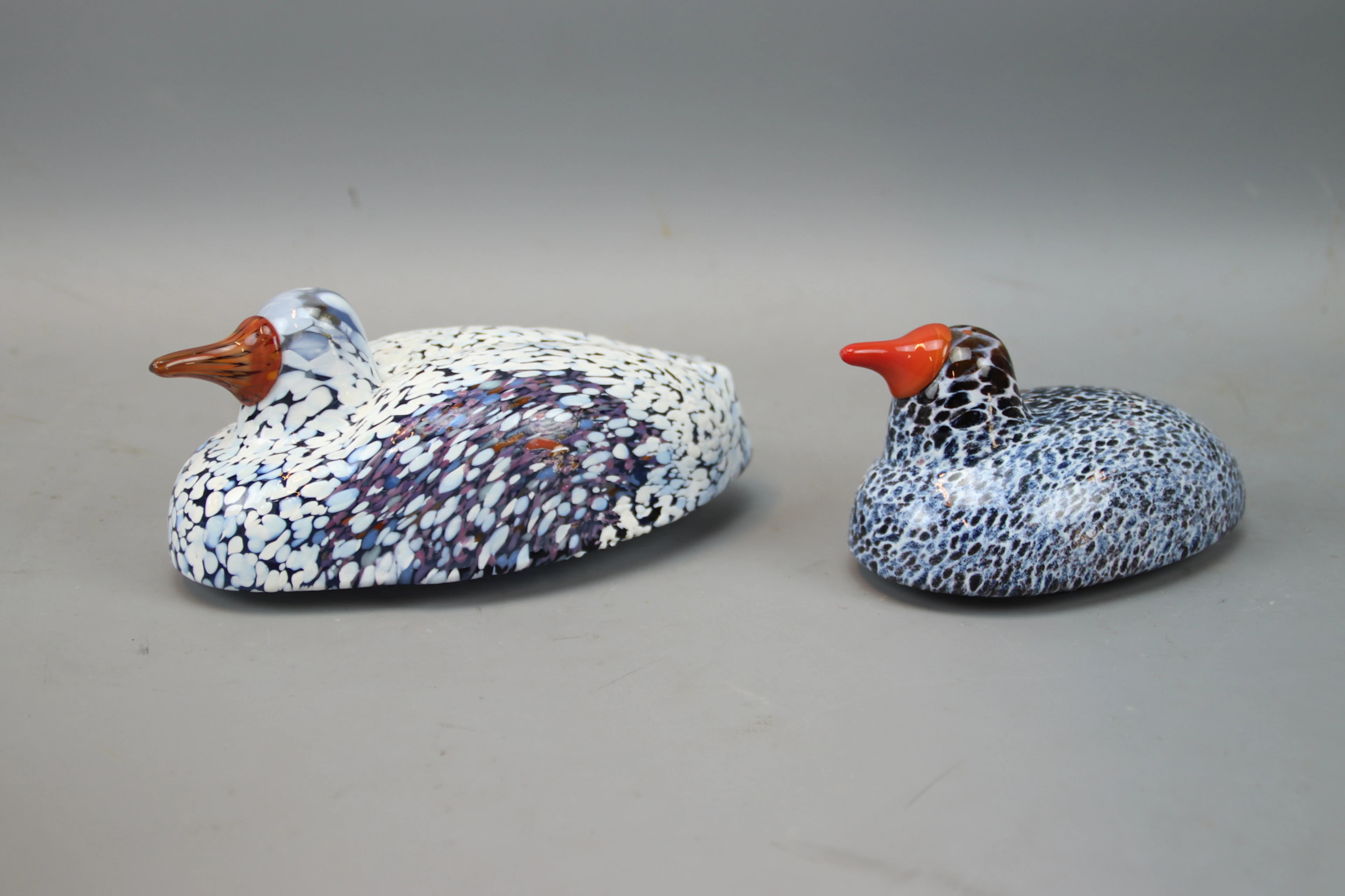 Bertil Vallien, sculture, uccelli, 2 pezzi, vetro, Boda.