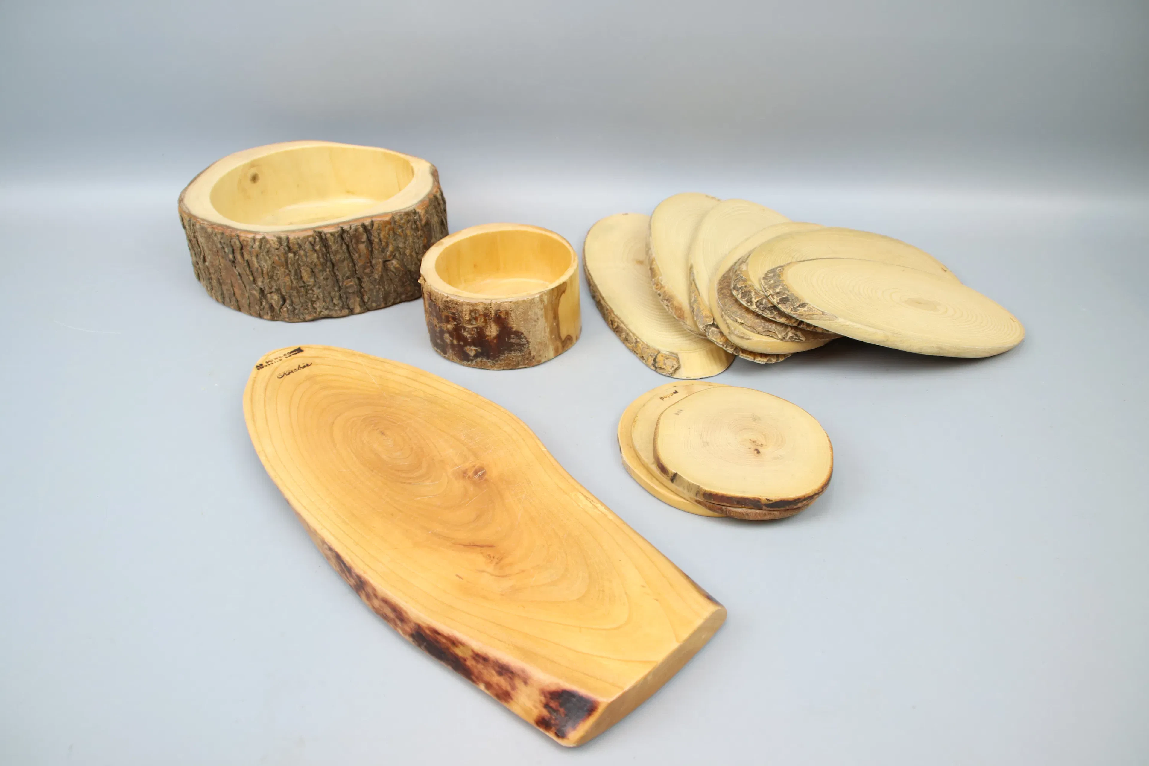 Cuencos, etc., 12 piezas, diferentes tipos de madera, Söve-Konst.