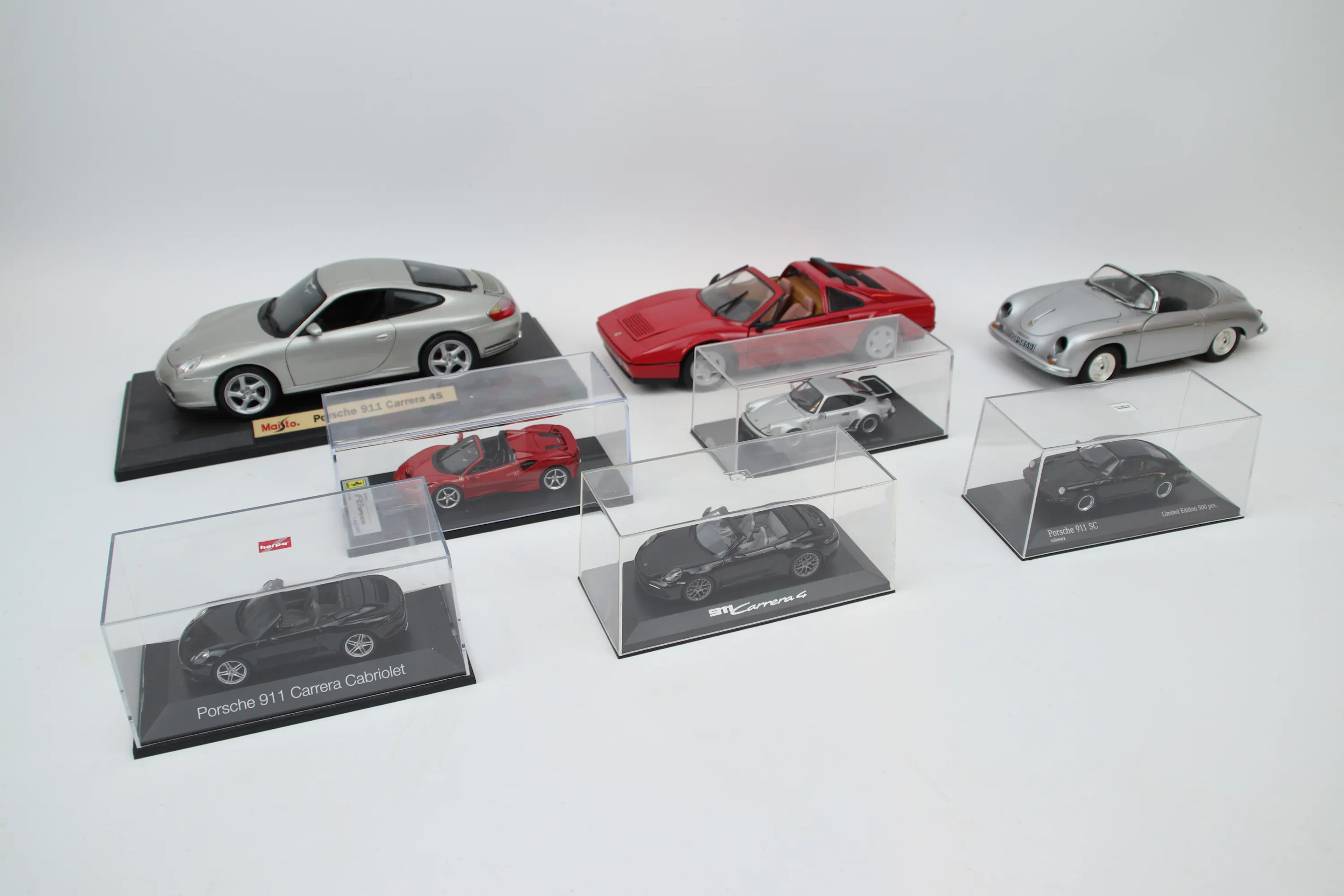 Collector cars, 8 pcs, metal, Porsche and Ferrari.