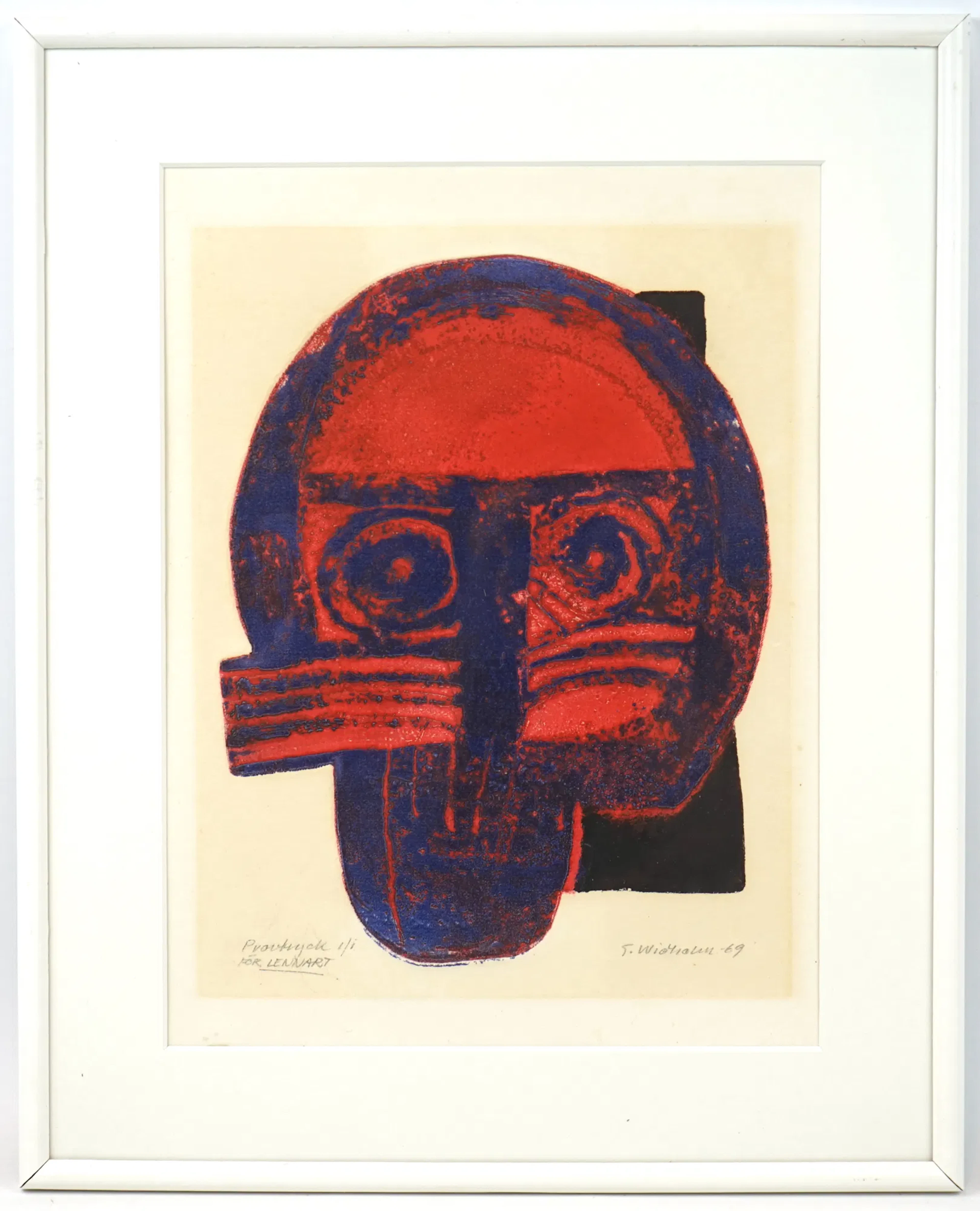 Stellan Widholm, una prova, firmata, 1969.