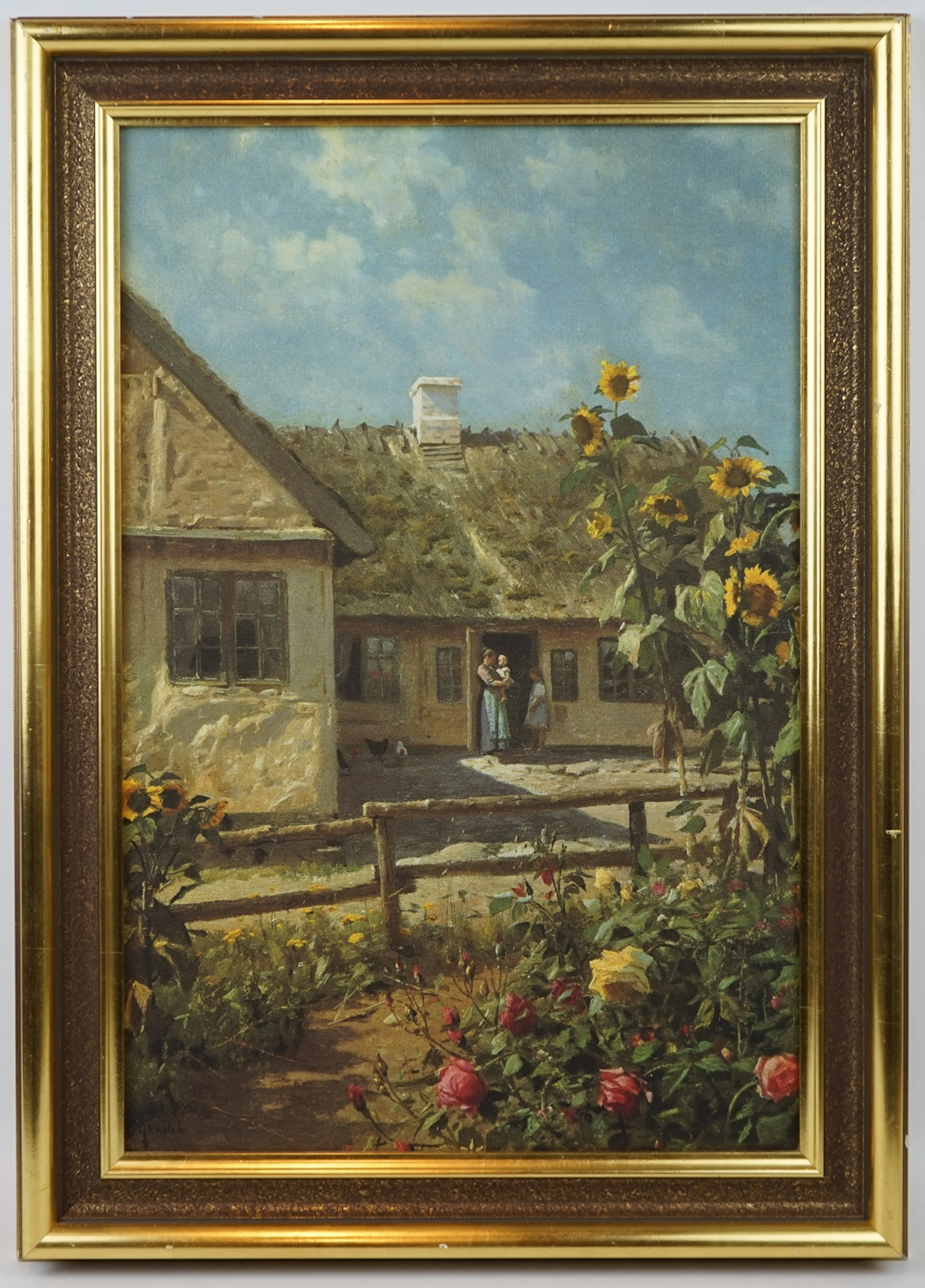 Peder Mönsted, tryck på duk, nr 904, ''Solrosor'', tryckt av Master Art.