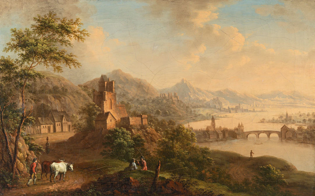 River Landscape in the Evening Christian Georg Schütz d. J.