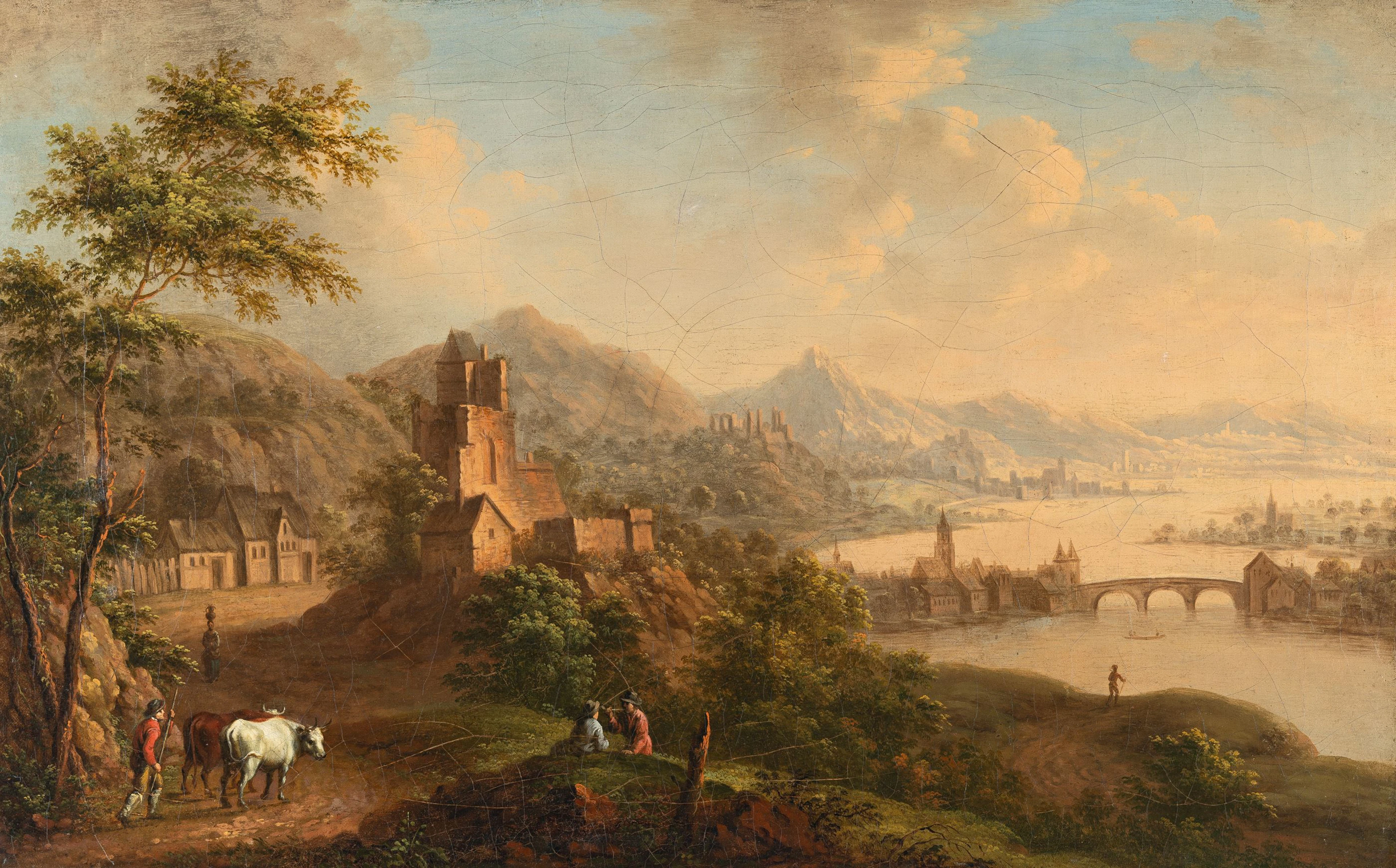 River Landscape in the Evening Christian Georg Schütz d. J.