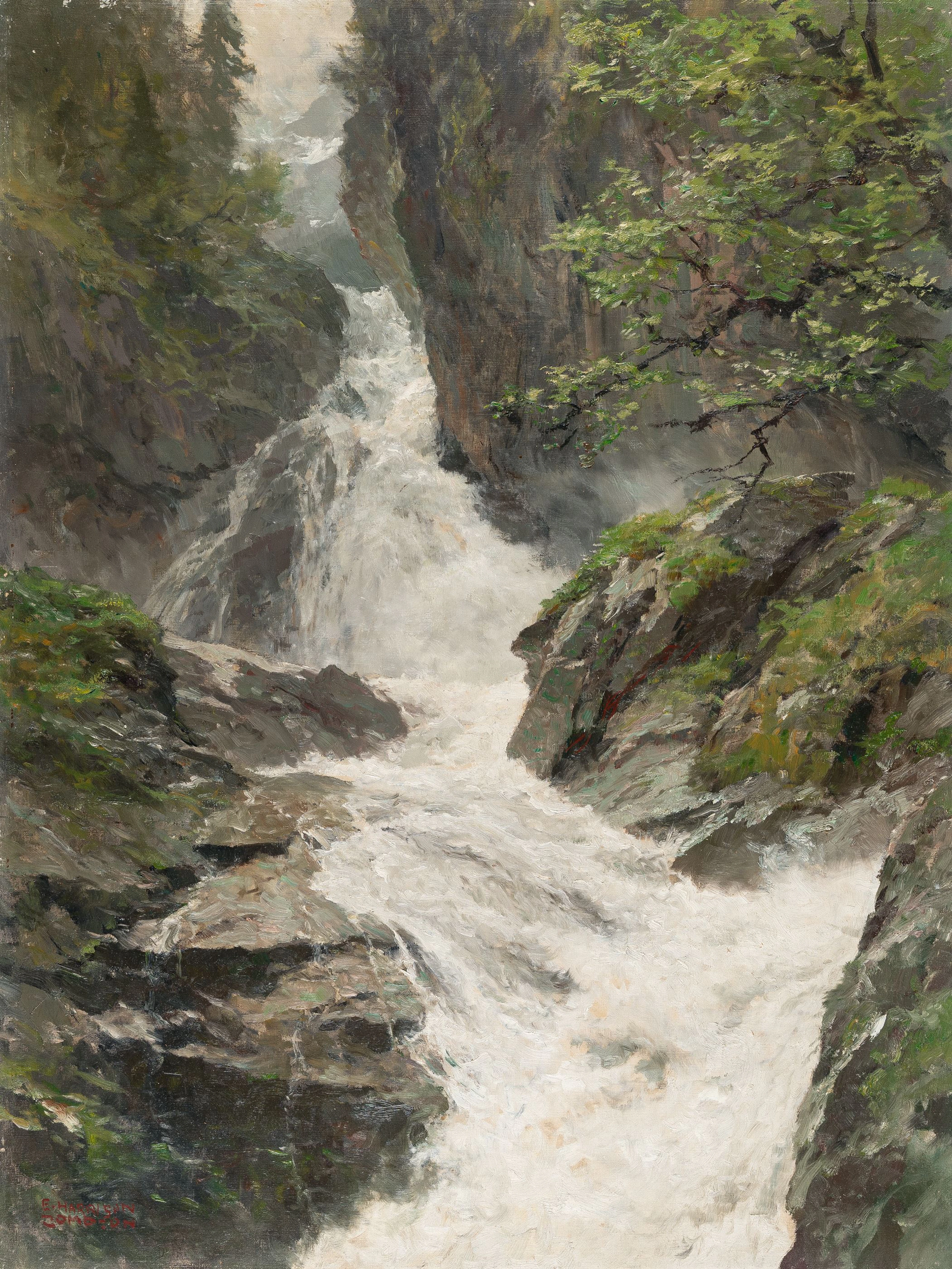 Waterfall in the Hohe Tauern/Krimml Waterfalls Edward Harrison Compton