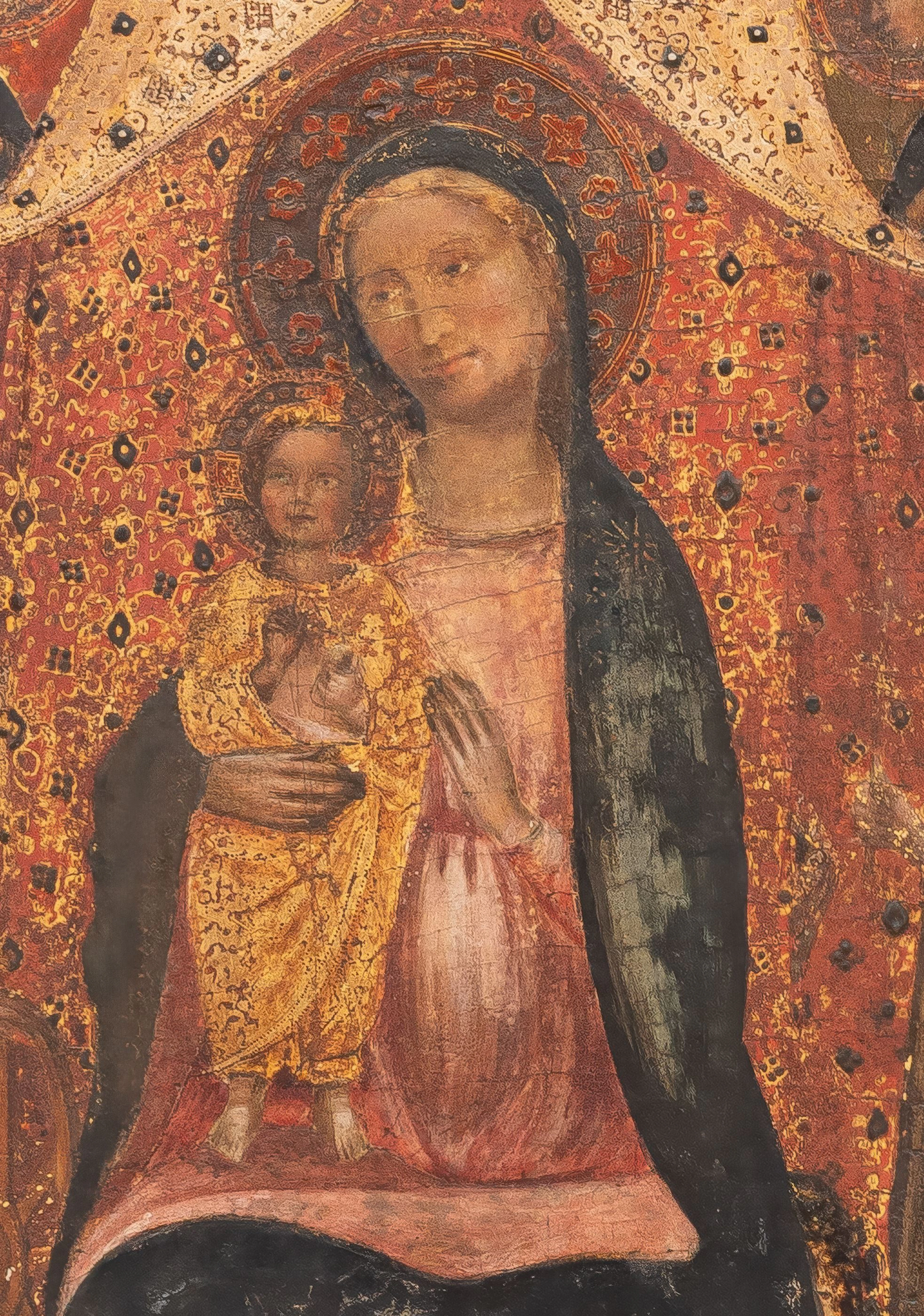 Madonna Enthroned with the Infant Jesus Bestowing a Blessing, Surrounded