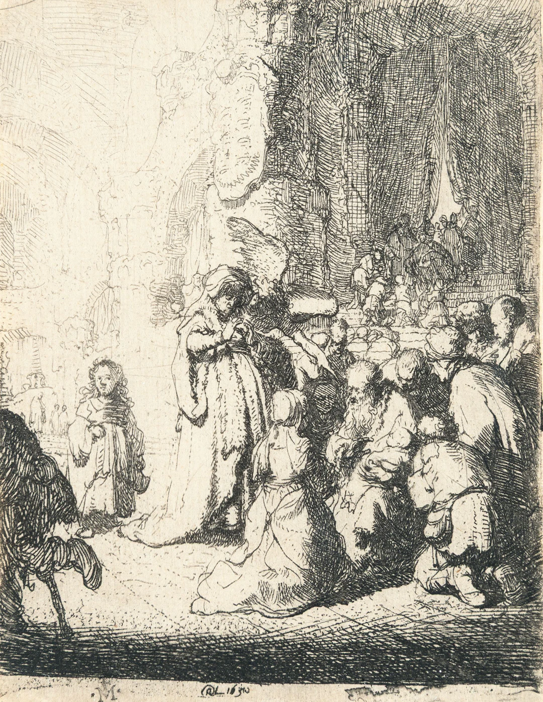Presentation in the Temple with the Angel: Small Plate Rembrandt Harmensz.