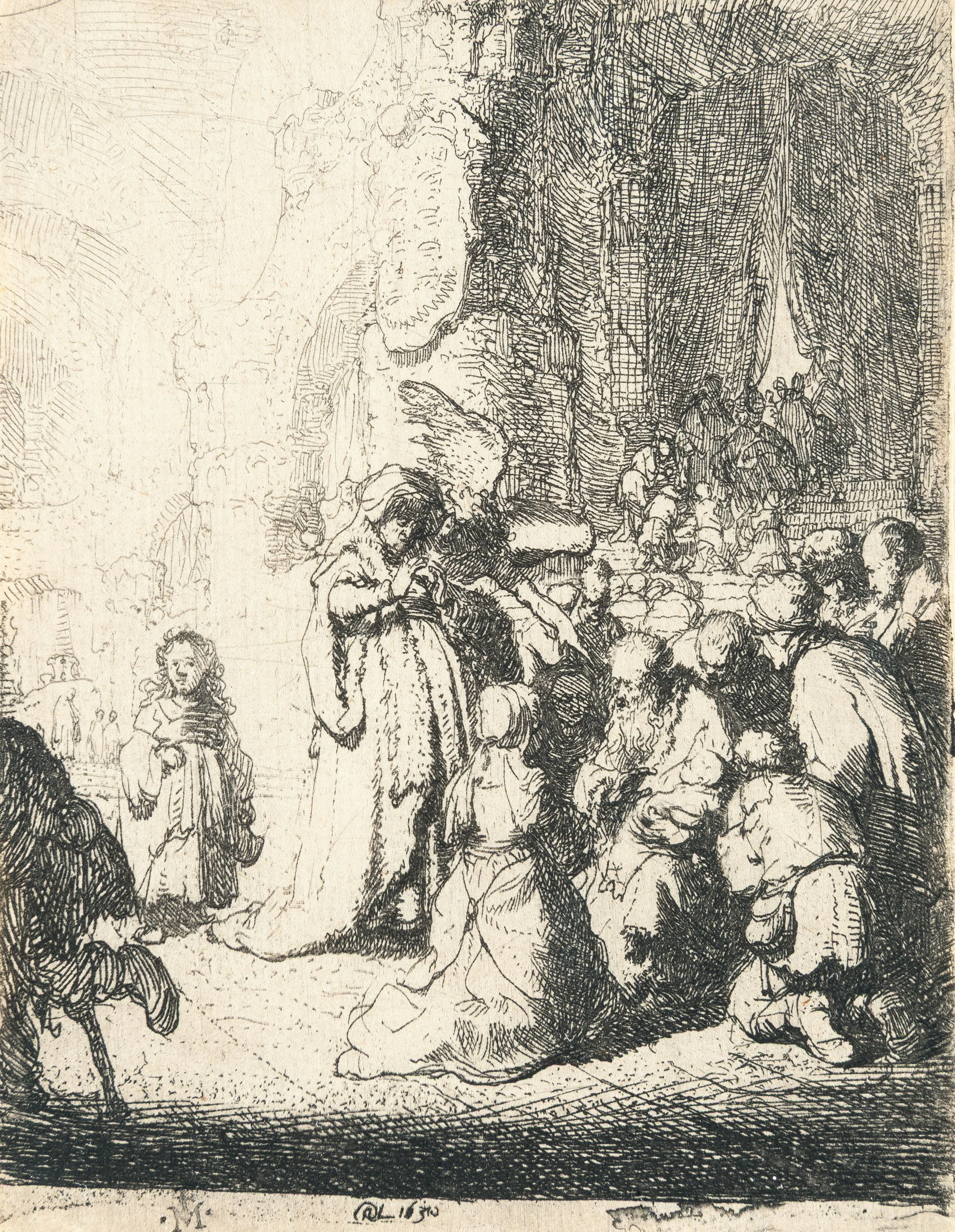 Presentation in the Temple with the Angel: Small Plate Rembrandt Harmensz.