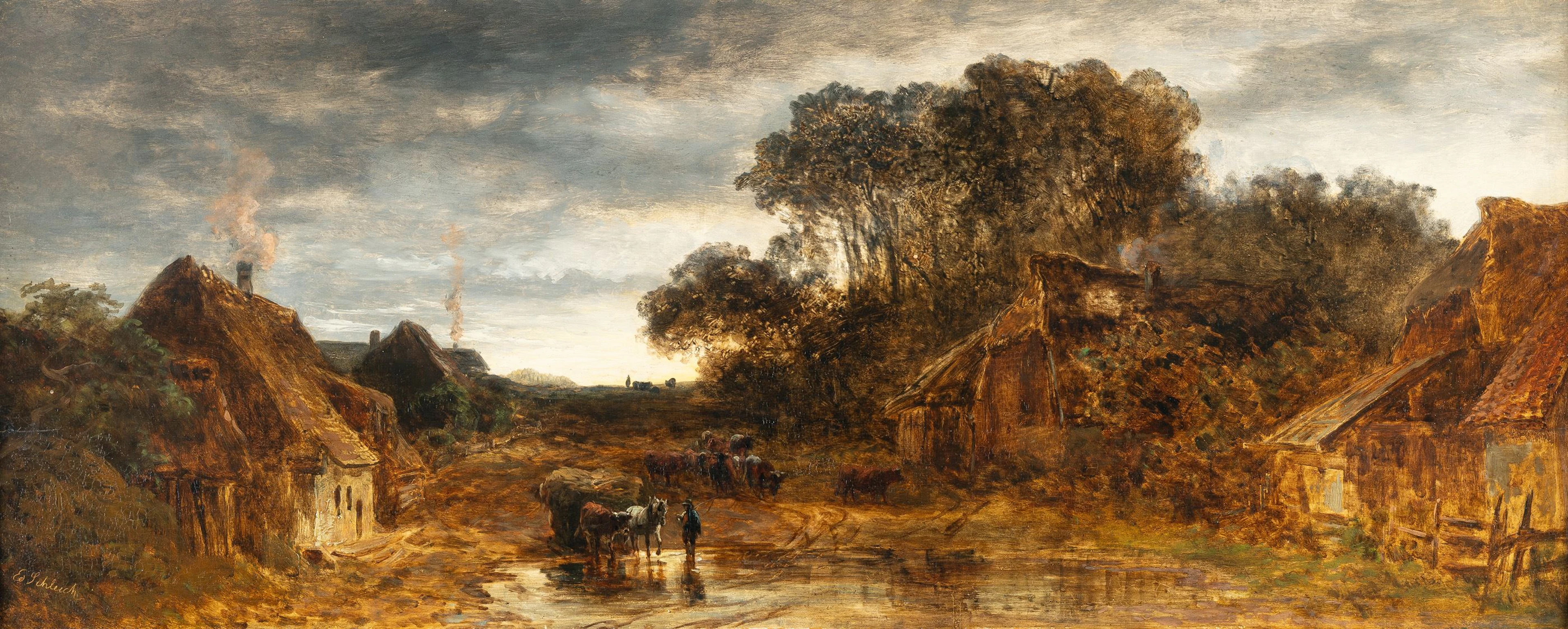 Evening Landscape after the Rain Eduard Schleich d. Ä.