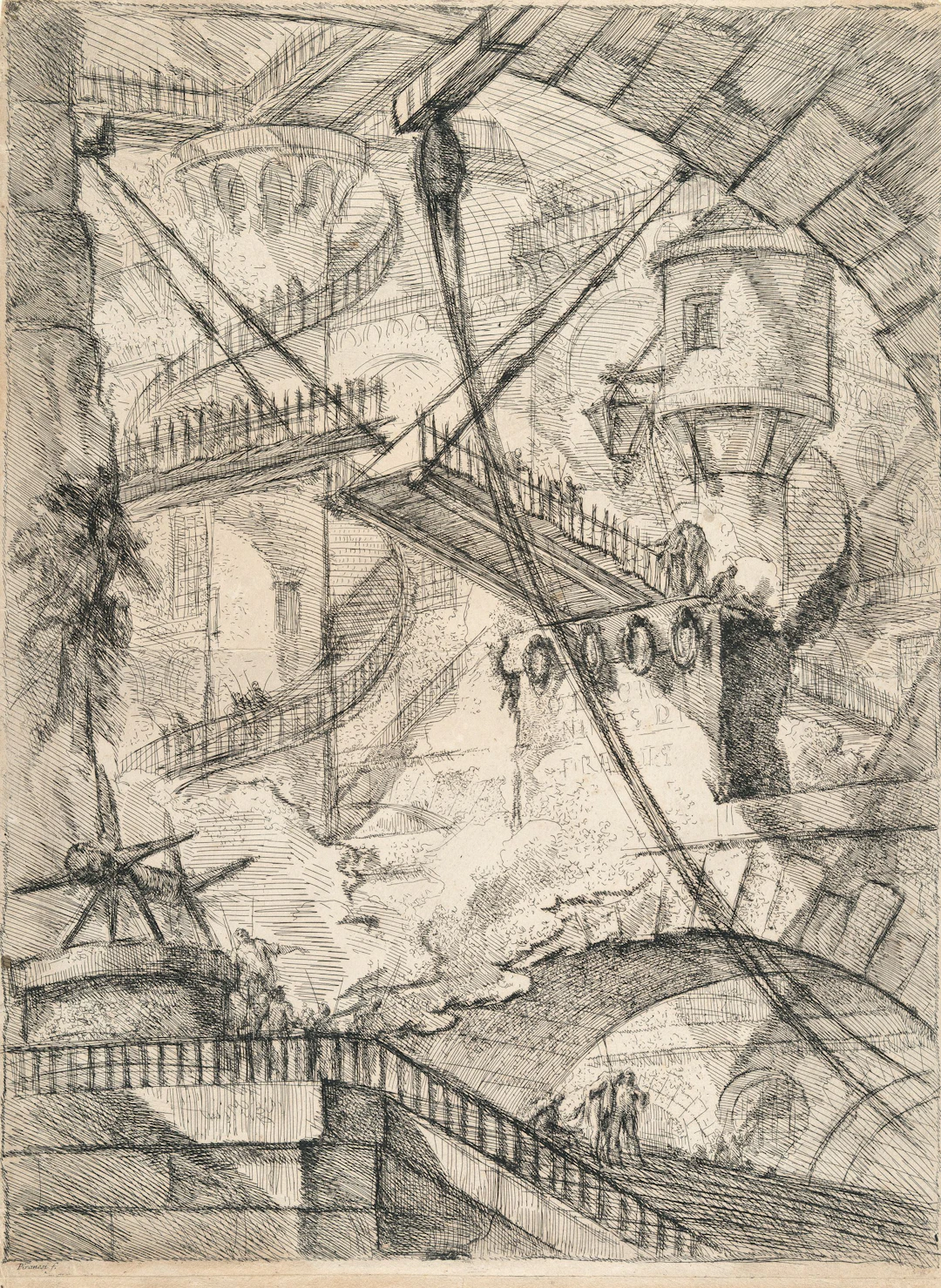 The Drawbridge, from: Carceri d'Invenzione Giovanni Battista Piranesi