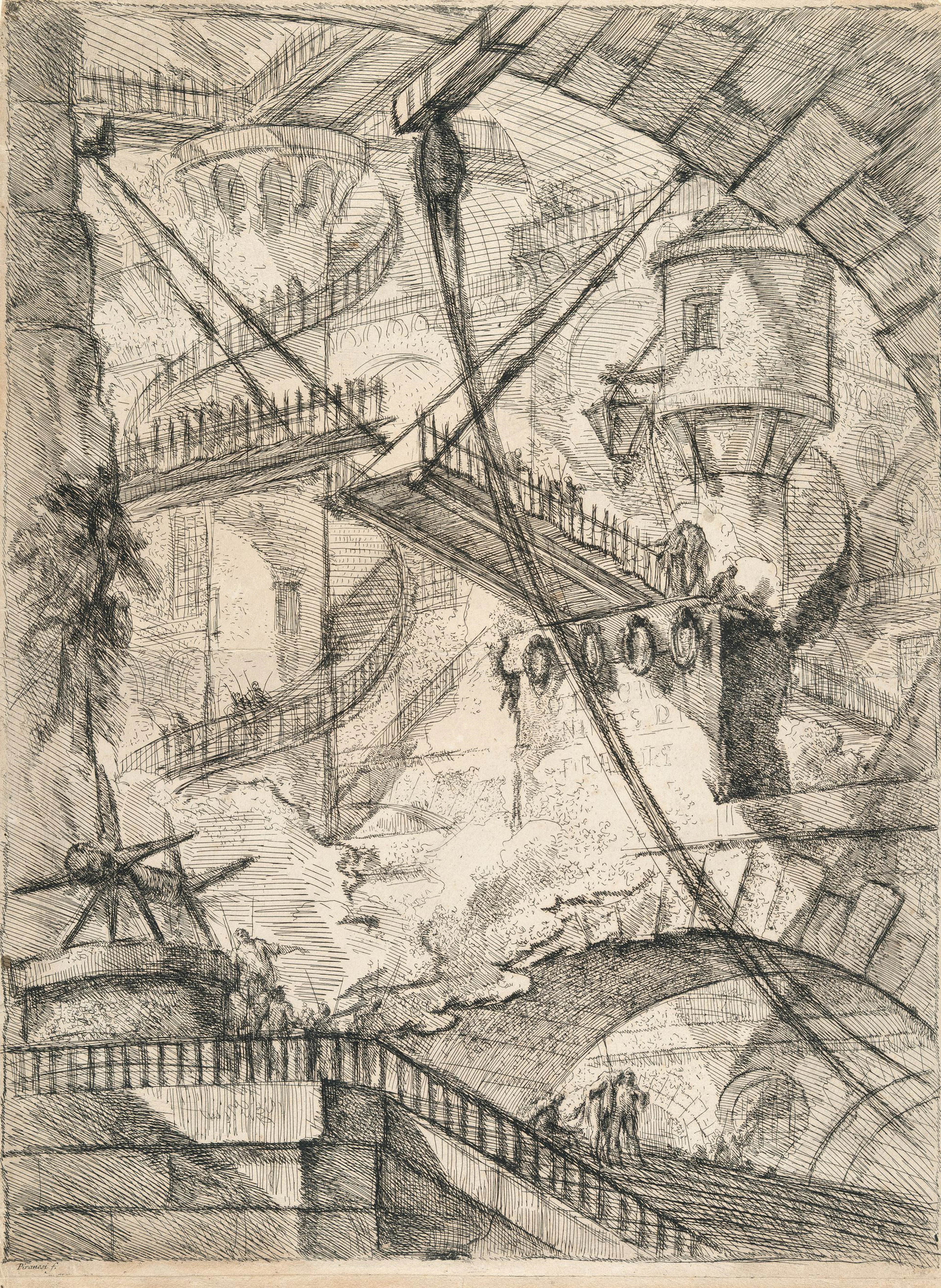 The Drawbridge, from: Carceri d'Invenzione Giovanni Battista Piranesi