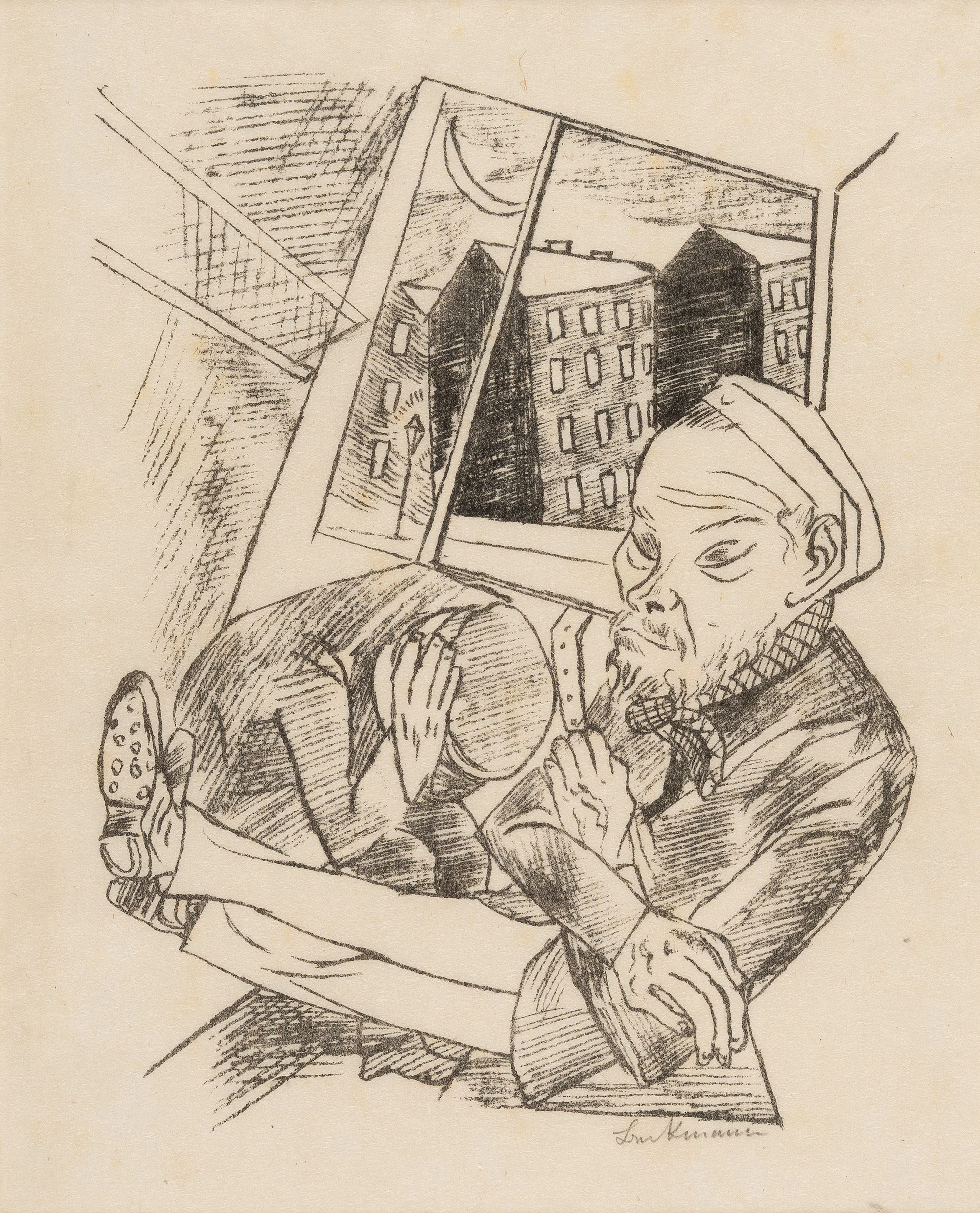 2 Bll. aus Stadtnacht: Vorstadtmorgen – Die Kranke Max Beckmann