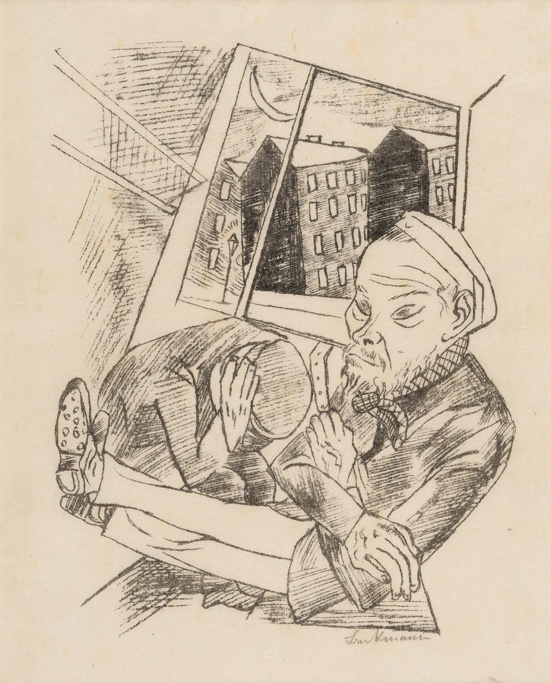 2 Bll. aus Stadtnacht: Vorstadtmorgen – Die Kranke Max Beckmann
