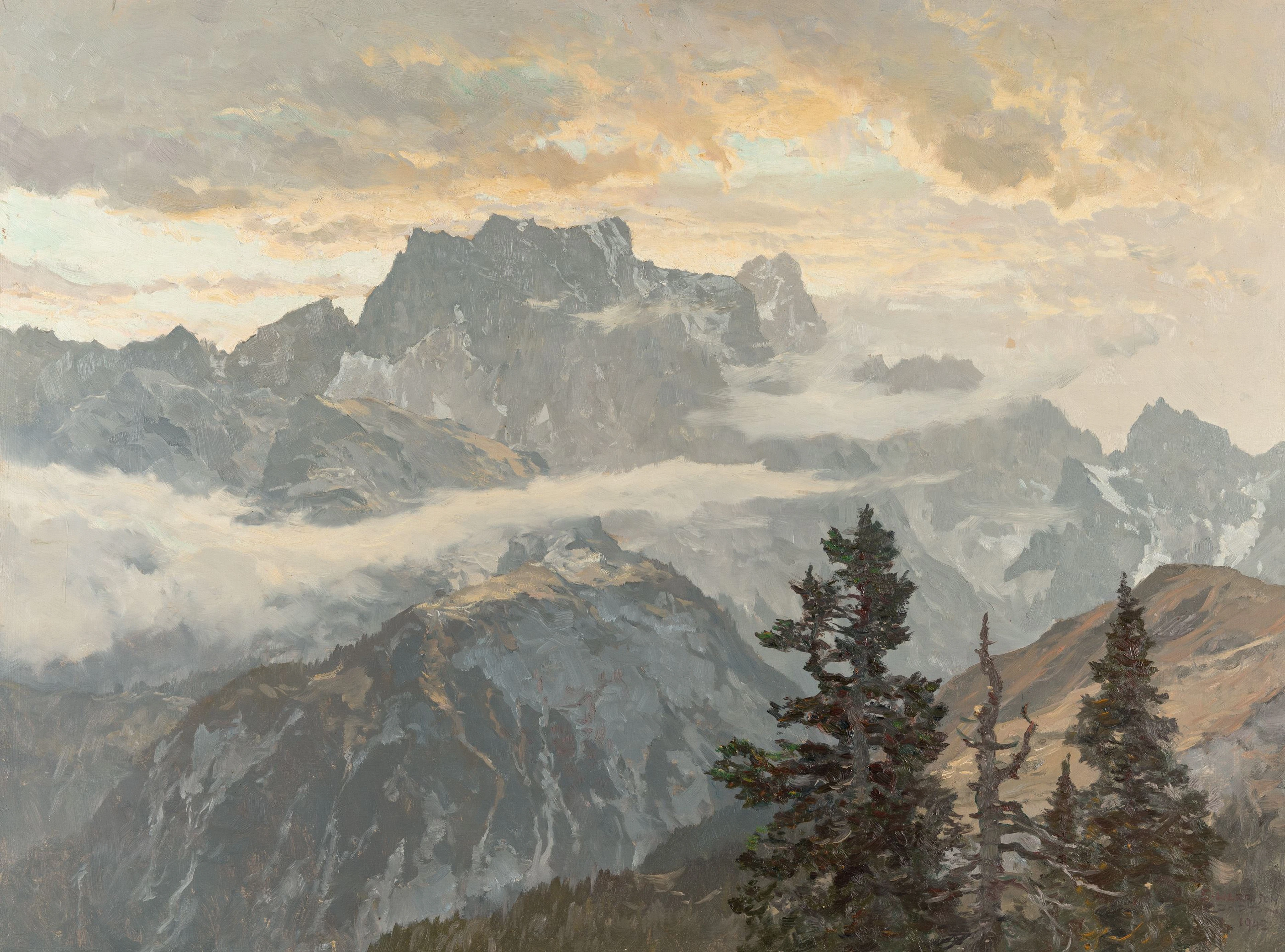View from Kreuzeck/Garmisch (Wetterstein Mountains) Edward Harrison Compton