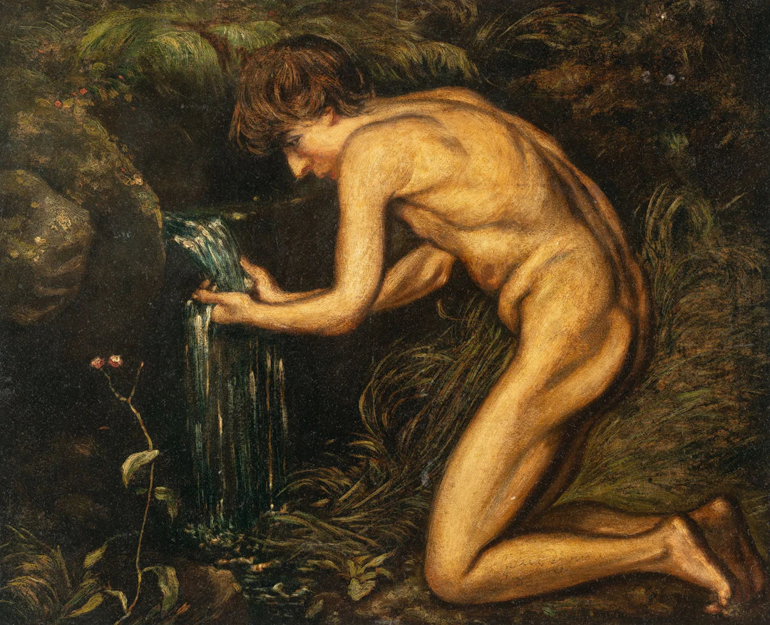 Young Man by the Spring Hans Thoma