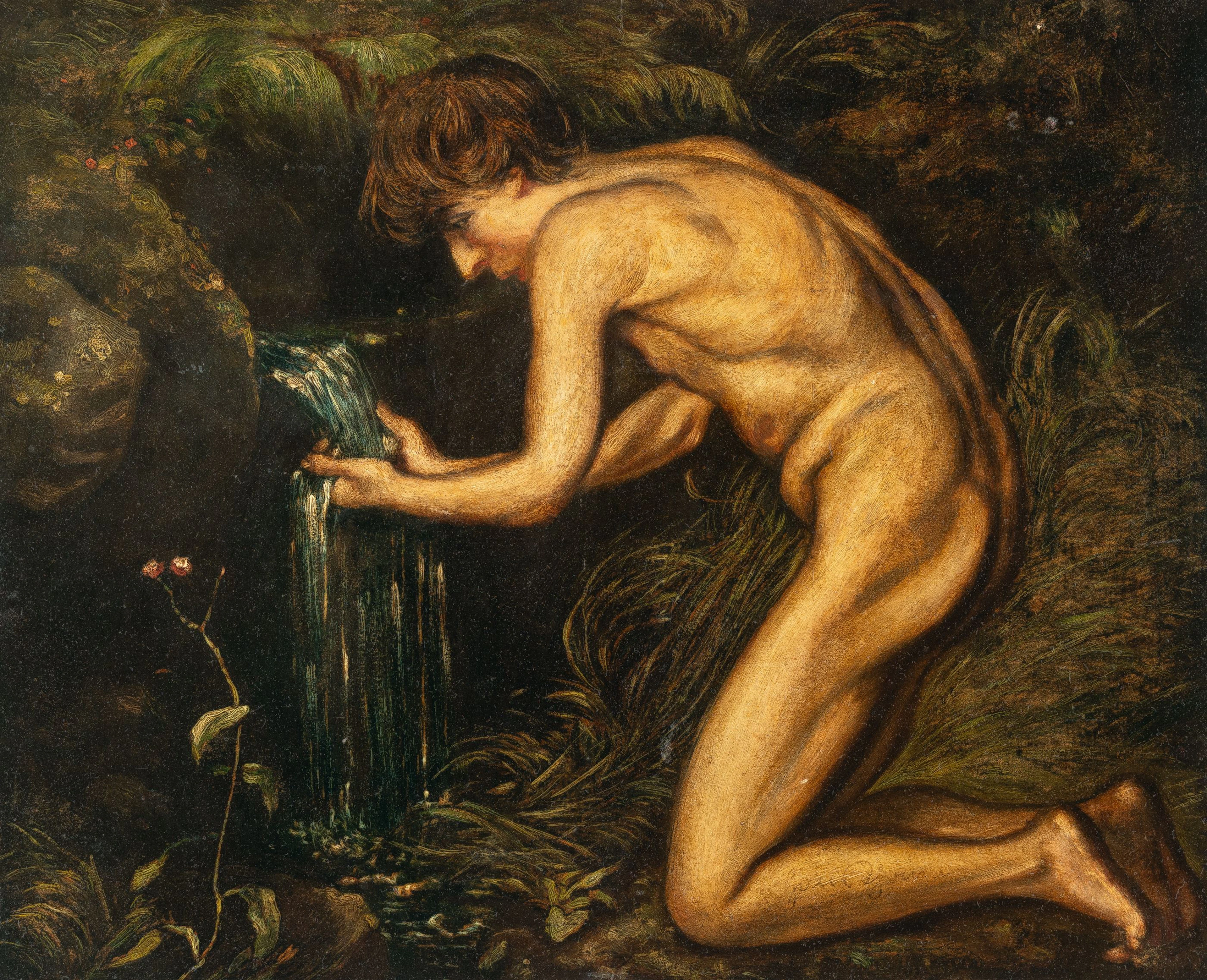 Young Man by the Spring Hans Thoma
