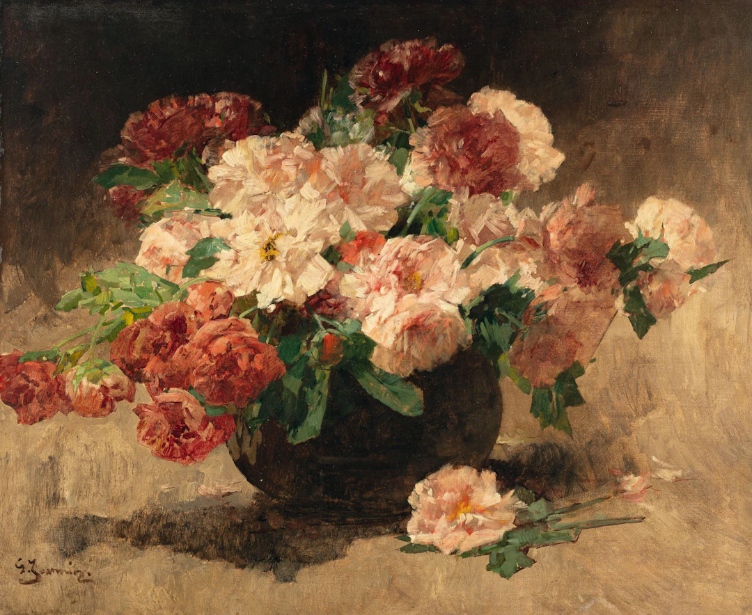 Floral still life in a vase Georges Jeannin