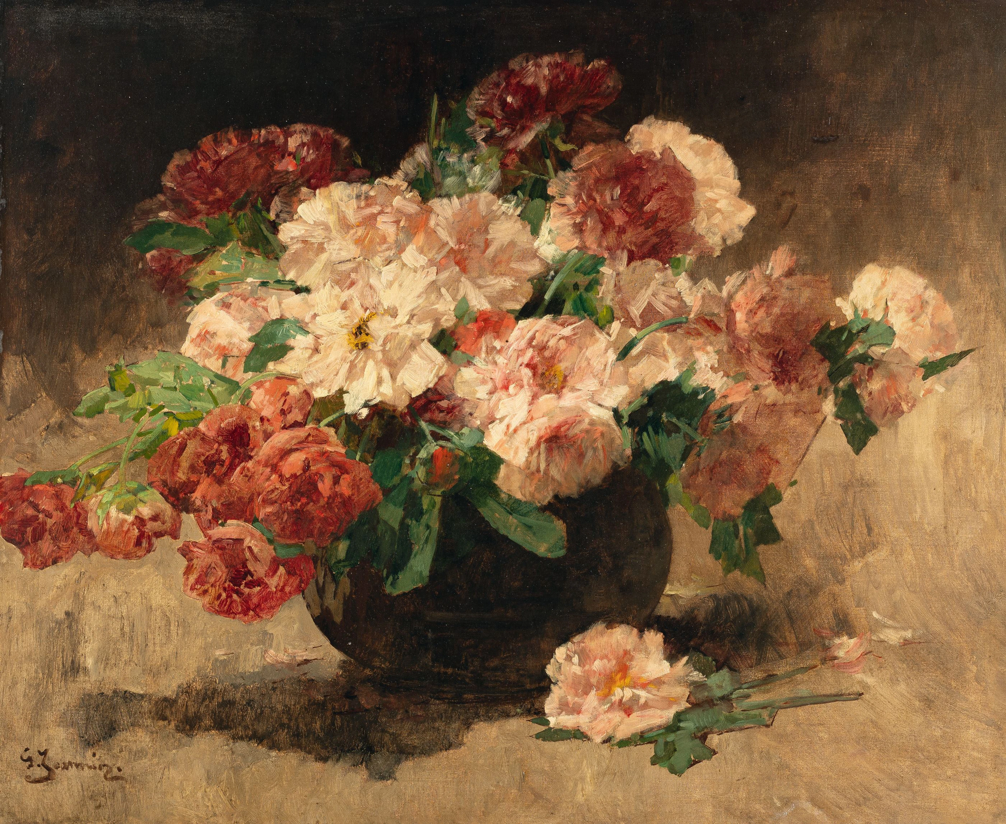 Floral still life in a vase Georges Jeannin