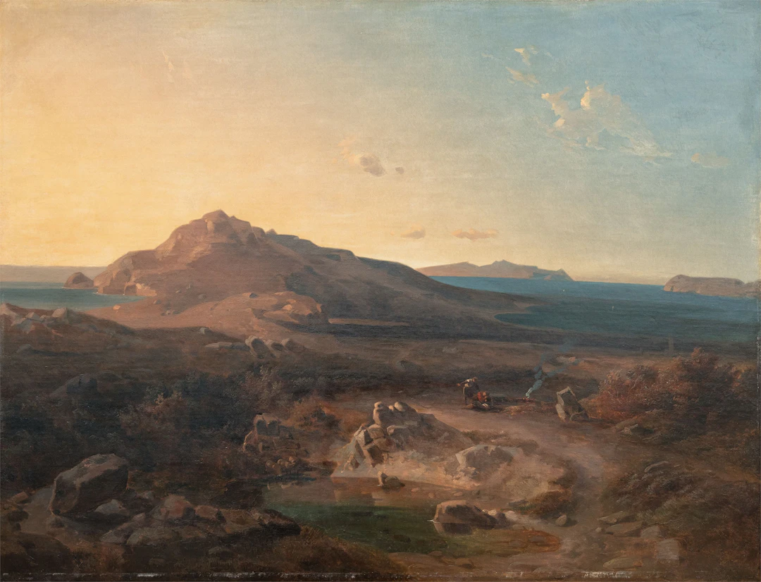 Landscape on the Greek island of Delos with Mount Kynthos Carl Rottmann
