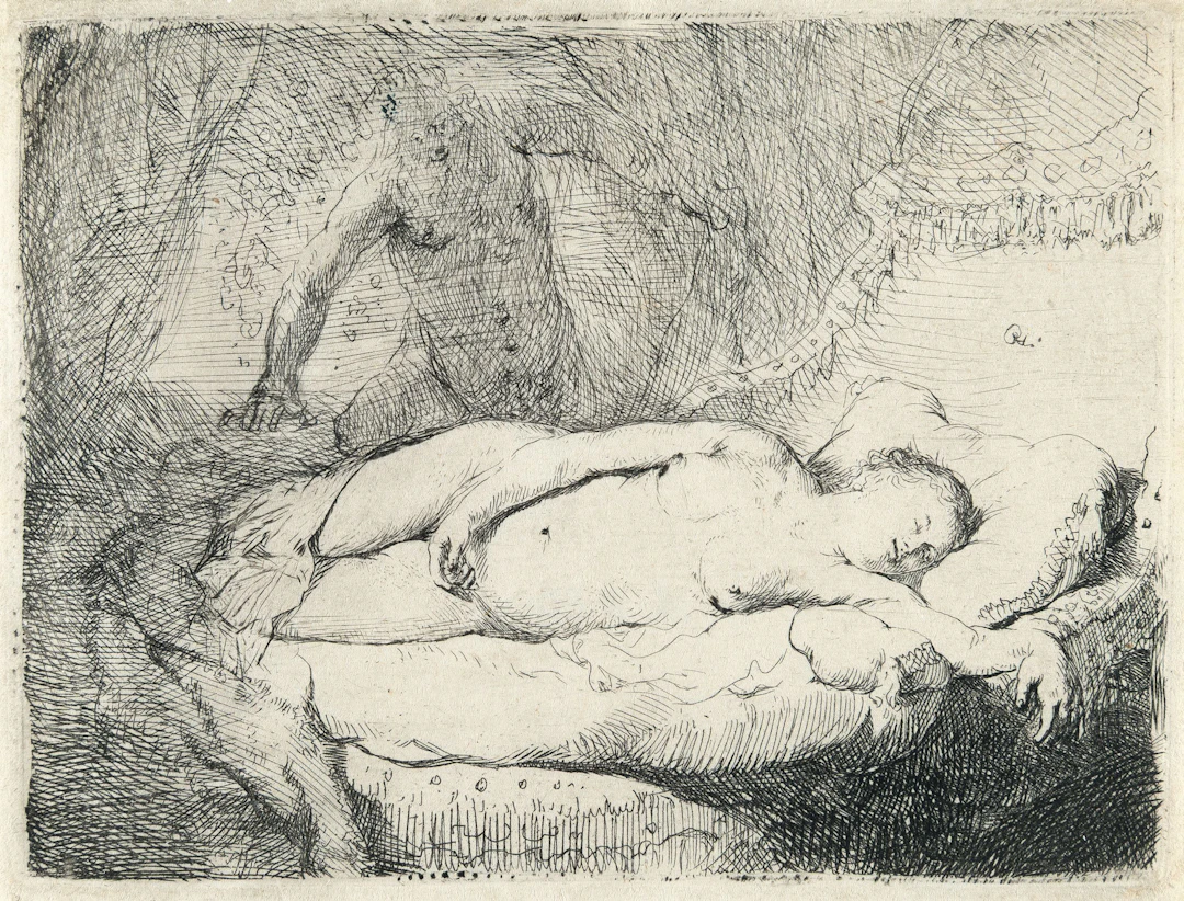 Jupiter and Antiope: Smaller Plate Rembrandt Harmensz. van Rijn