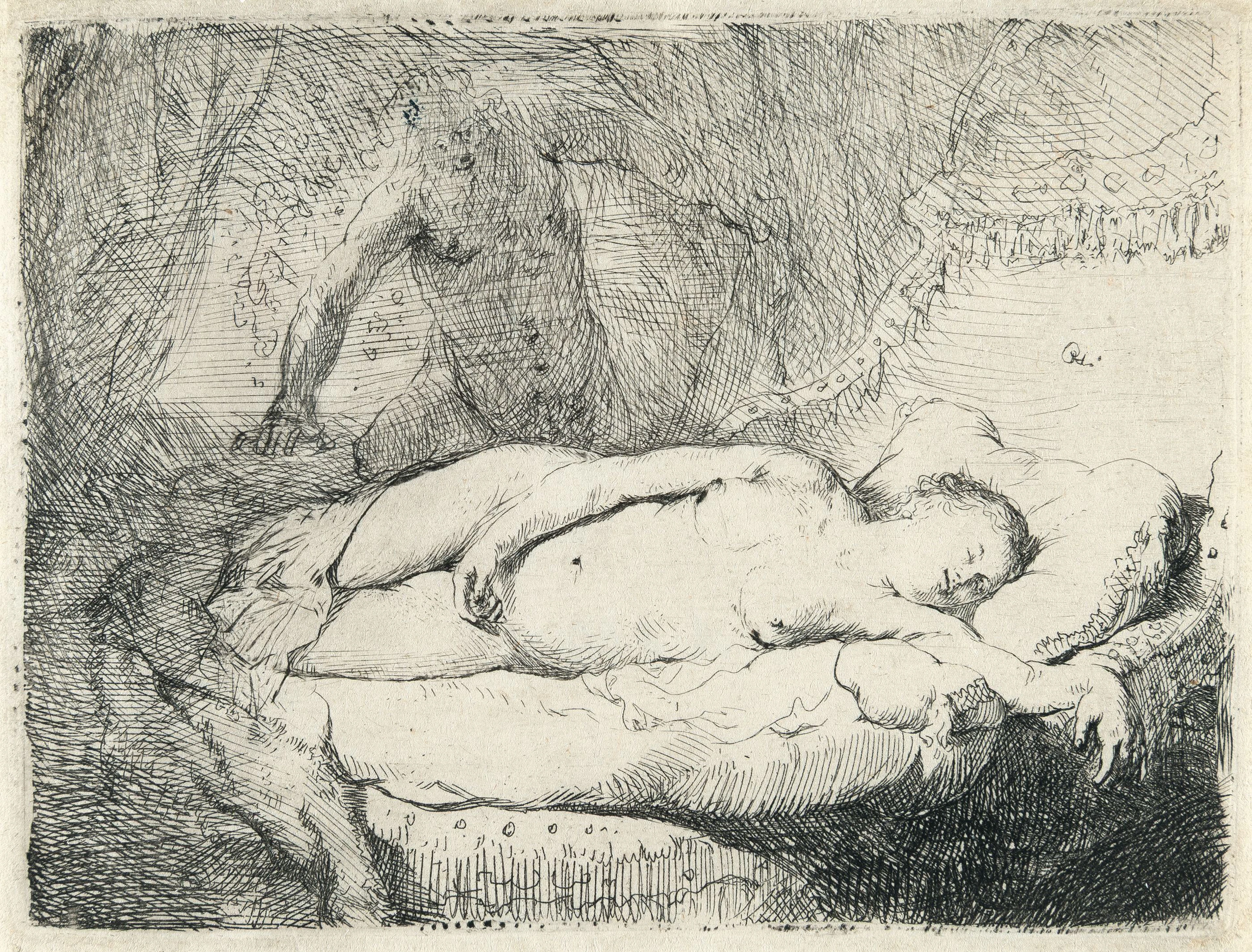 Jupiter and Antiope: Smaller Plate Rembrandt Harmensz. van Rijn