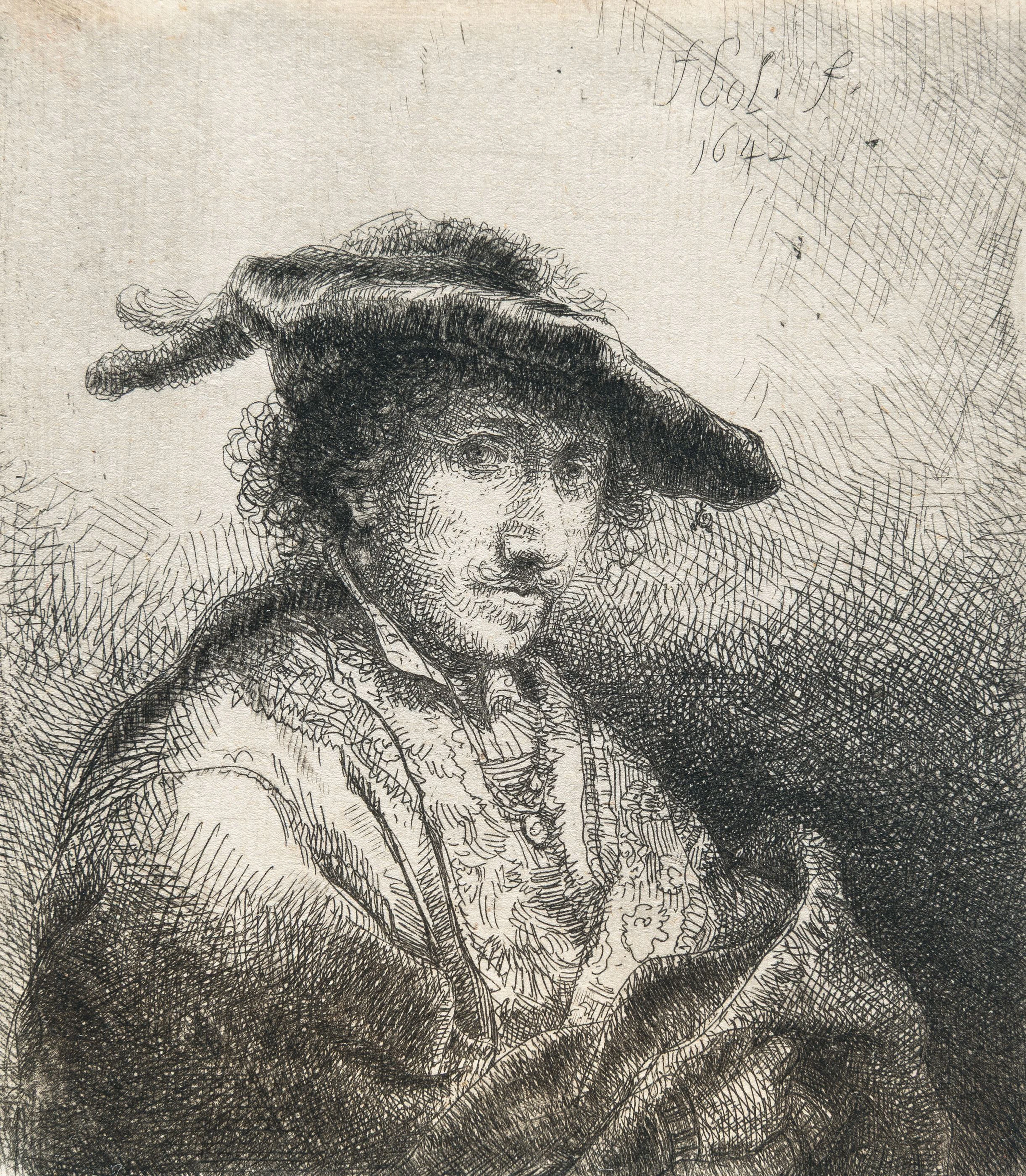 The Young Man Wearing a Plumed Cap Ferdinand Bol