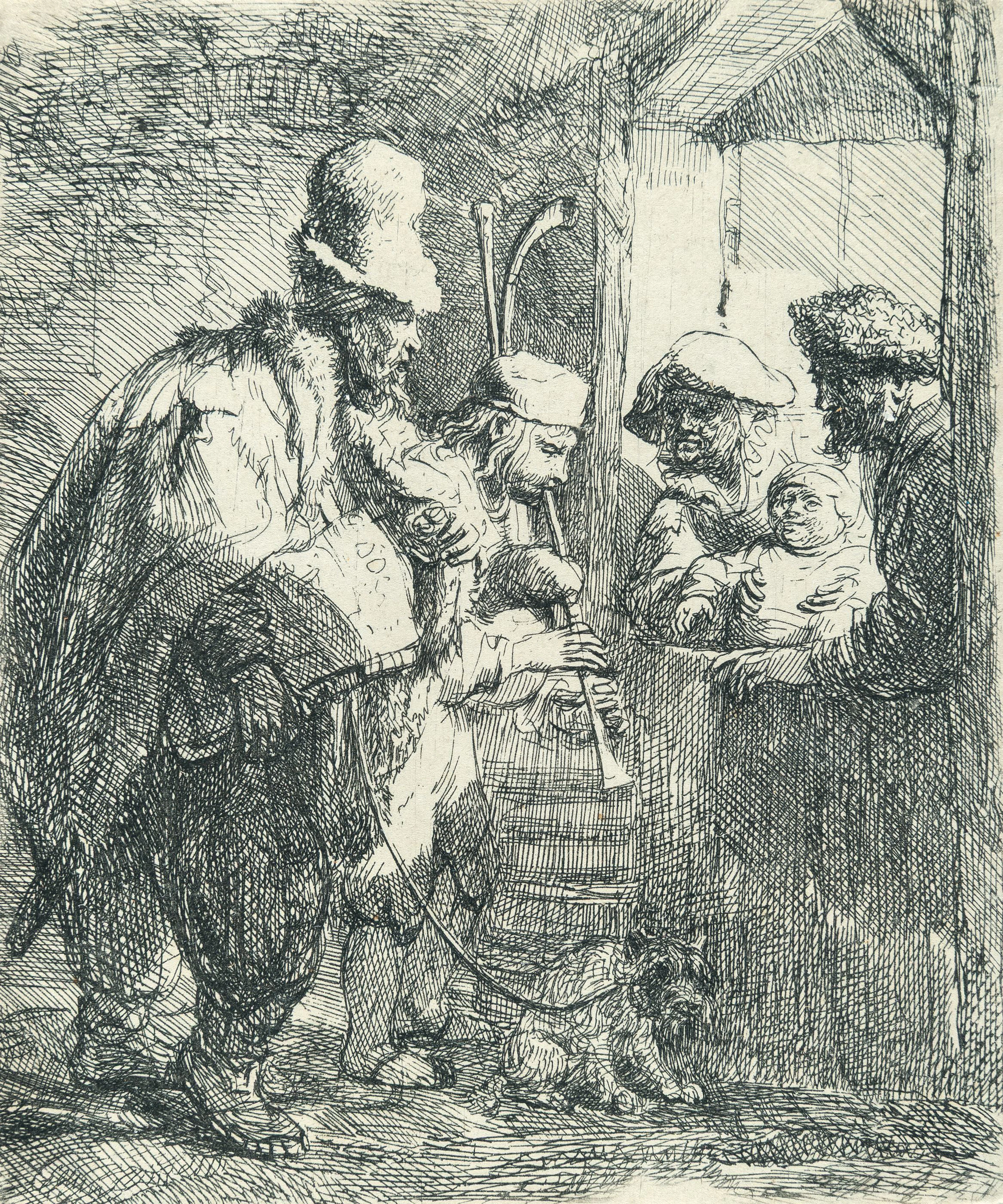 The Strolling Musicians Rembrandt Harmensz. van Rijn