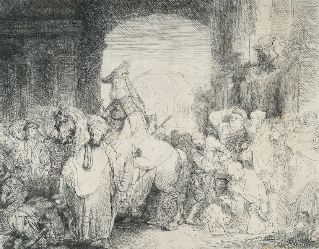 The Triumph of Mordecai Rembrandt Harmensz. van Rijn