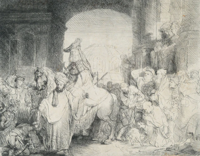 The Triumph of Mordecai Rembrandt Harmensz. van Rijn