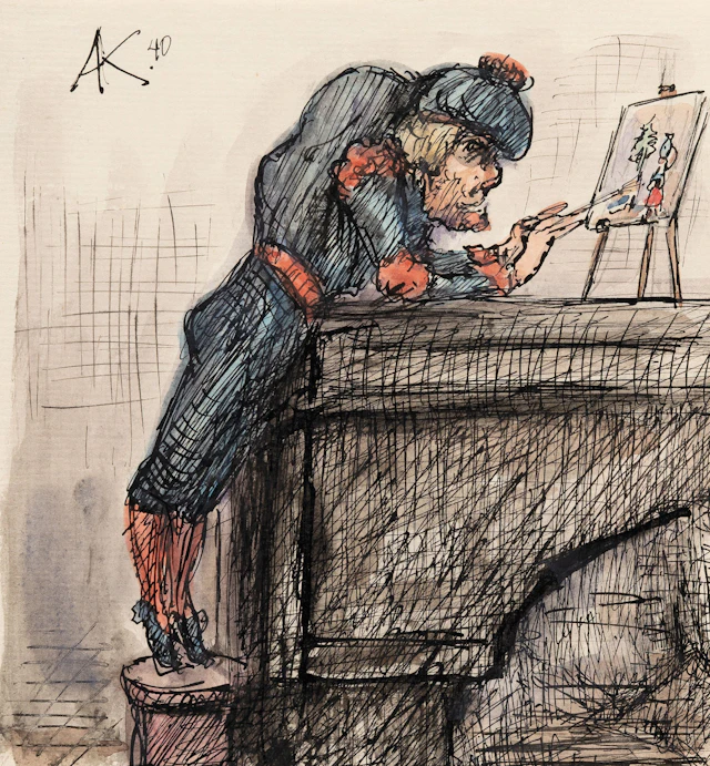 Maler an der Staffelei Alfred Kubin