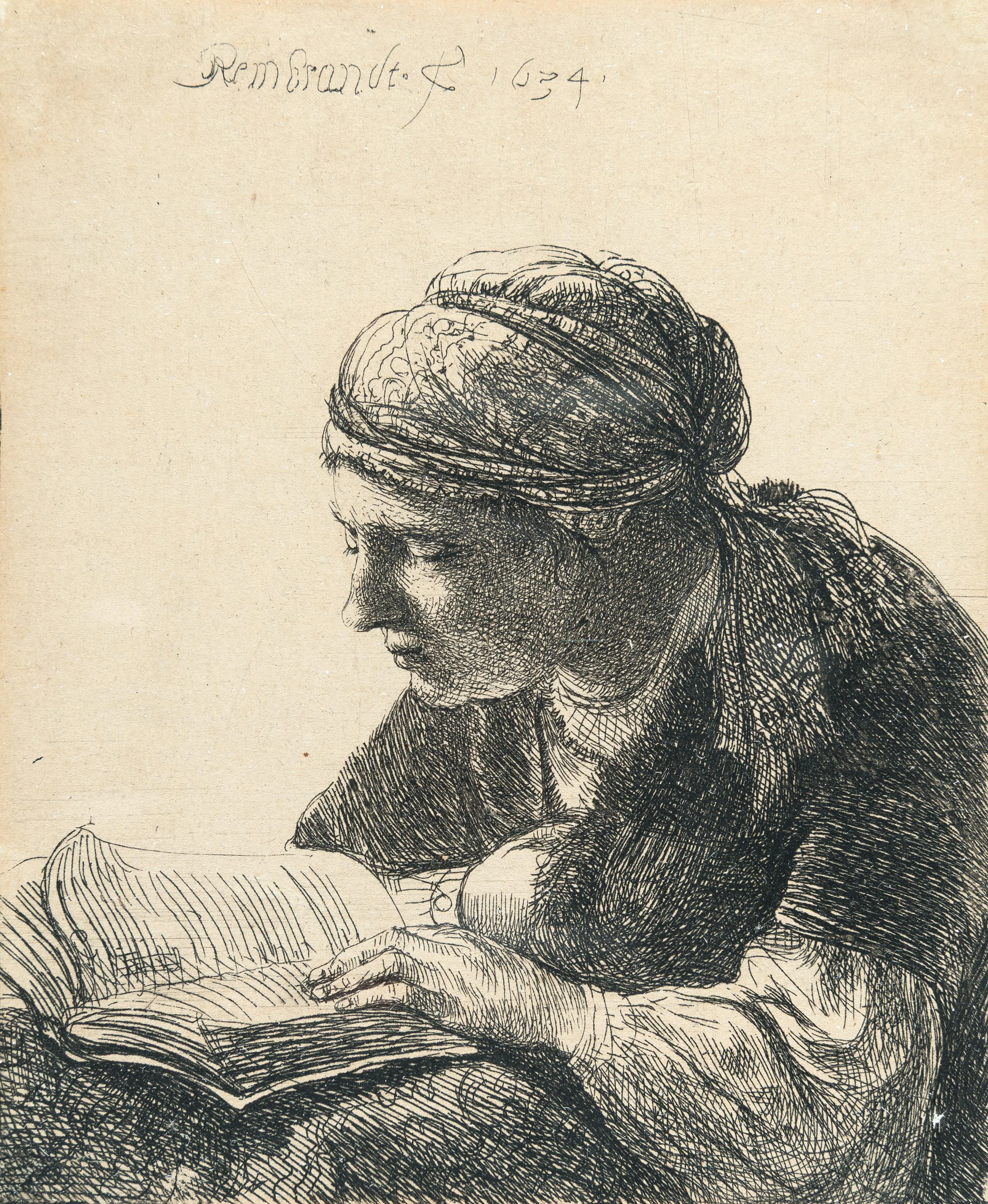 Woman Reading Rembrandt Harmensz. van Rijn