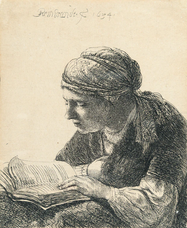 Woman Reading Rembrandt Harmensz. van Rijn