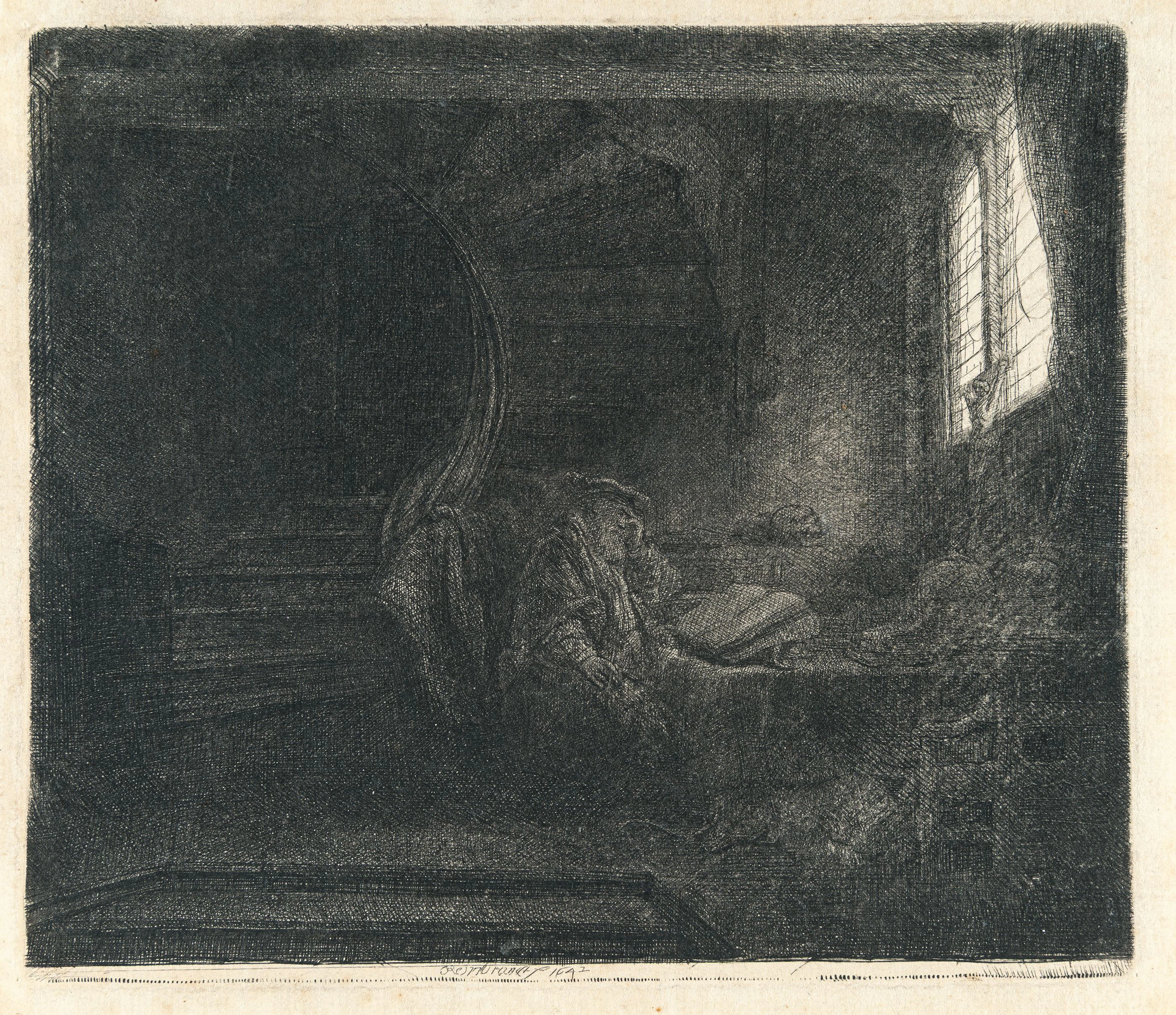 St Jerome in a Dark Chamber Rembrandt Harmensz. van Rijn