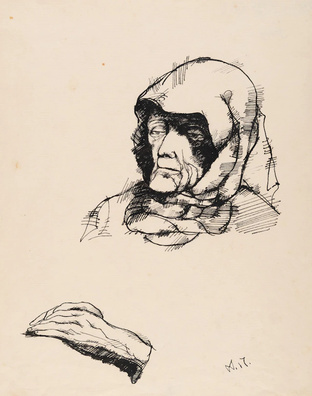 Porträt einer alten Serbin Wilhelm Morgner