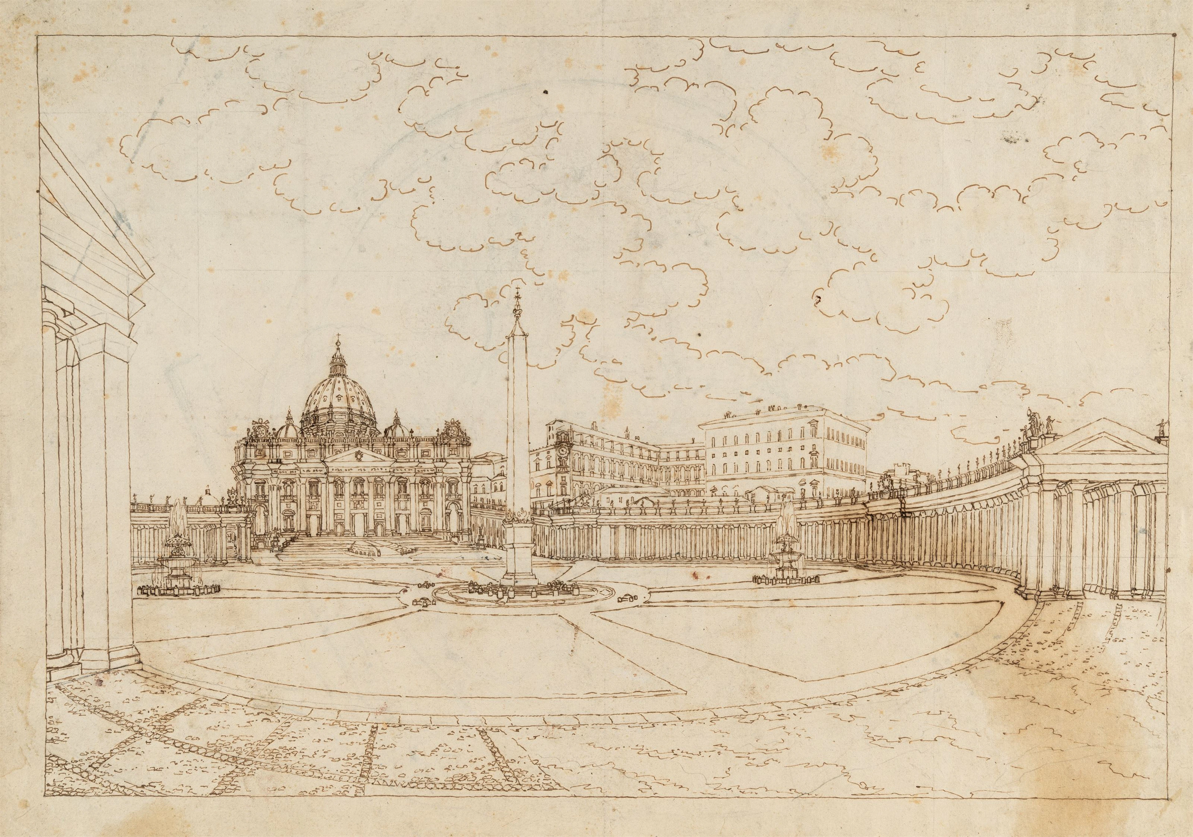 view of St Peter’s Square with St Peter’s Basilica Deutsch