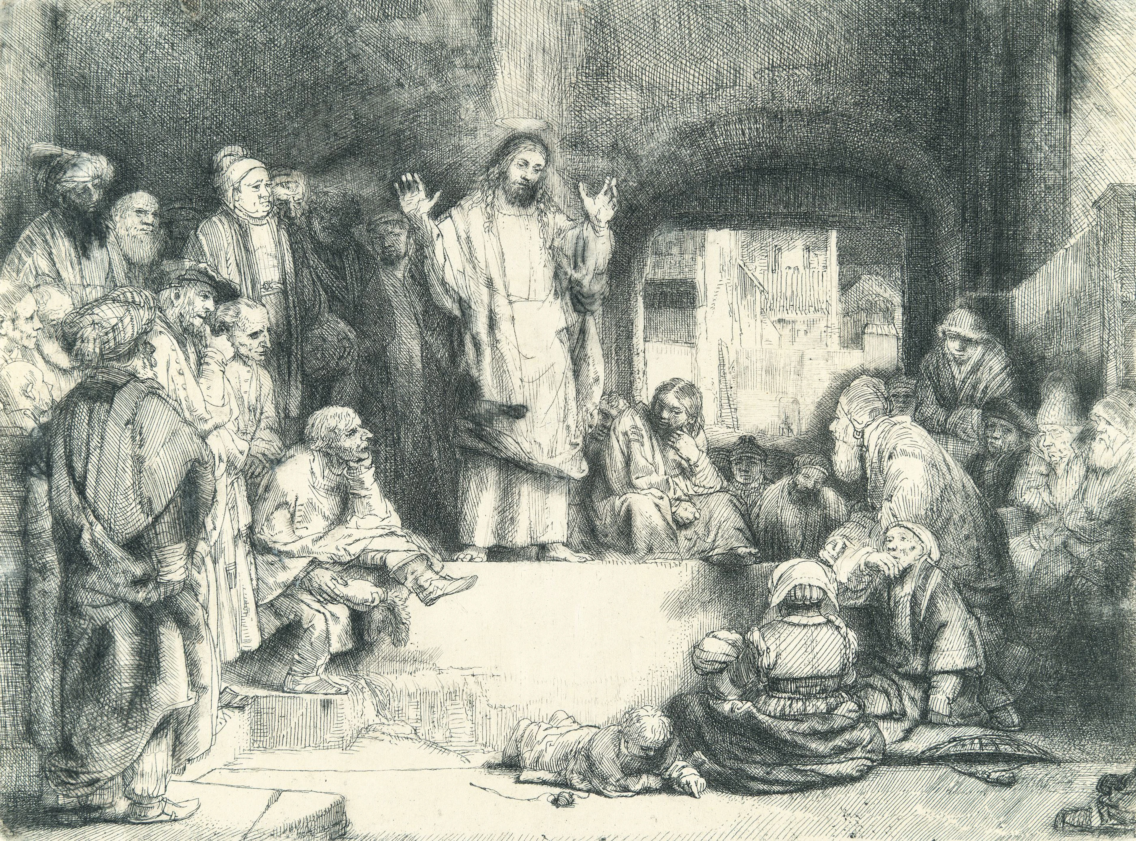 Christ Preaching ('La Petite Tombe') Rembrandt Harmensz. van Rijn