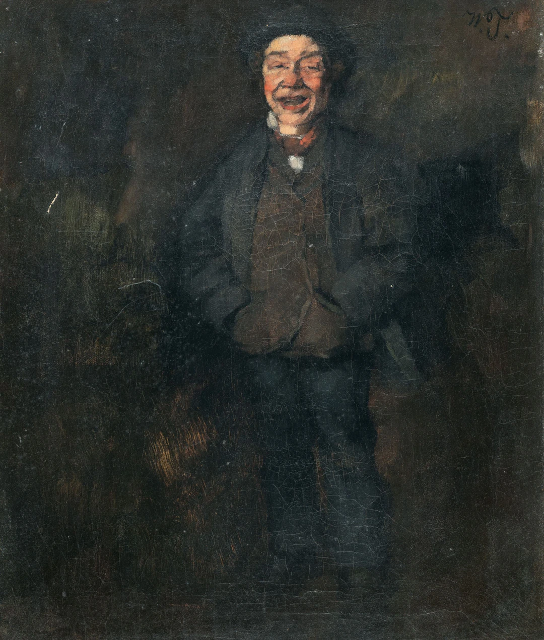 Laughing Farm Boy (Contentedly Still) Wilhelm Trübner