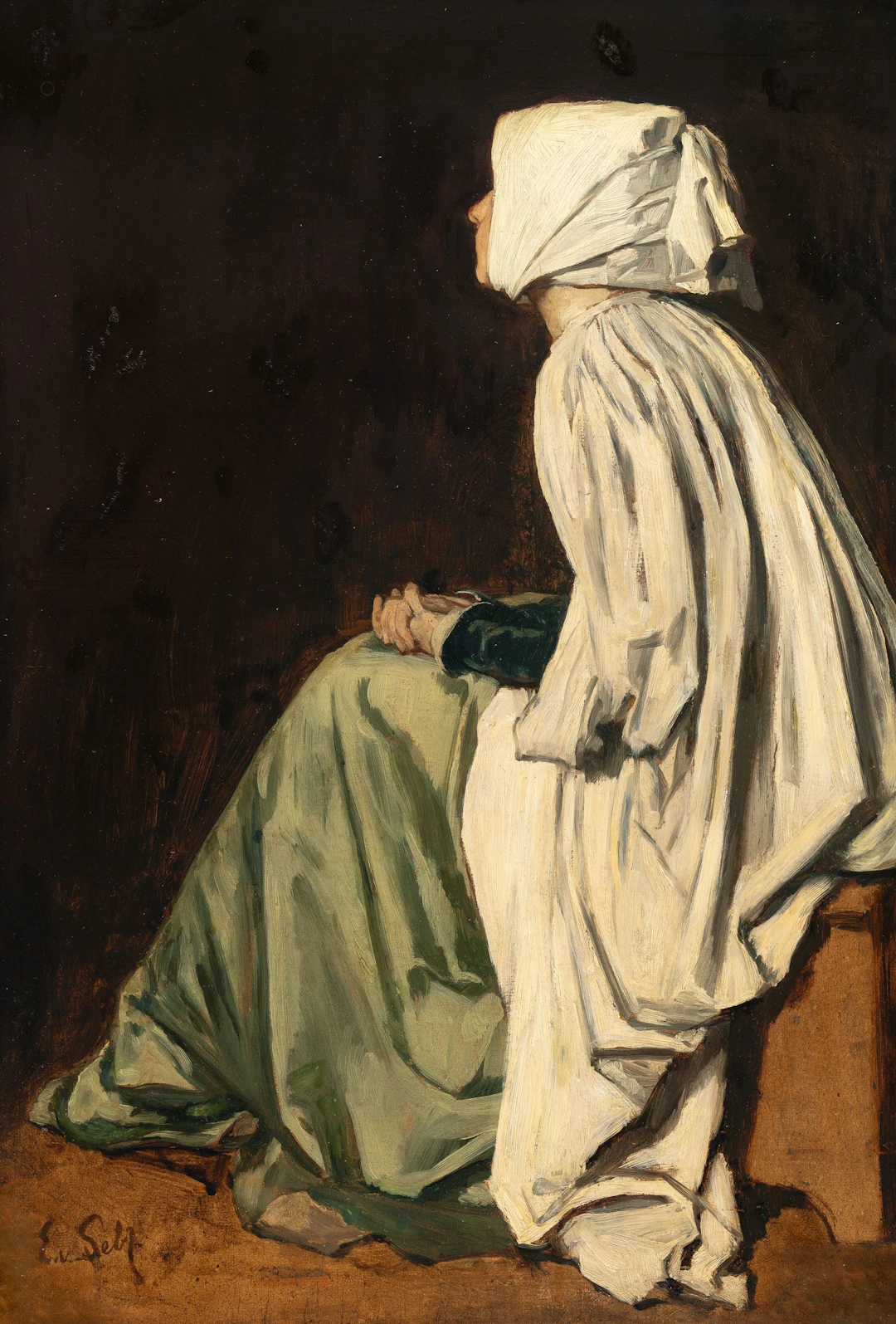 Woman Looking Up Eduard von Gebhardt