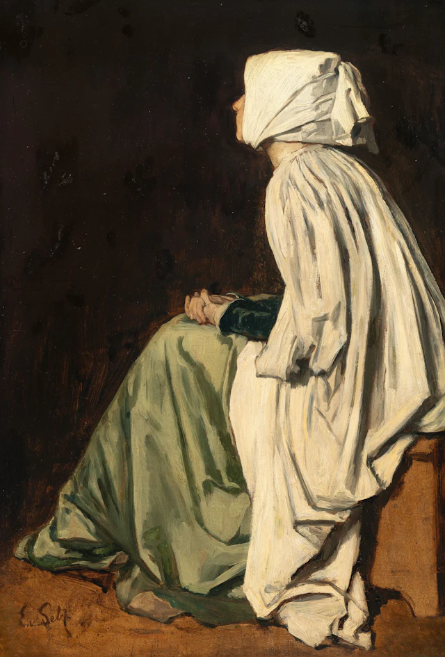Woman Looking Up Eduard von Gebhardt
