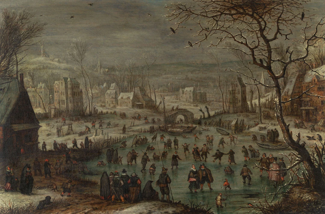 Winter Landscape with Skaters Niederländisch